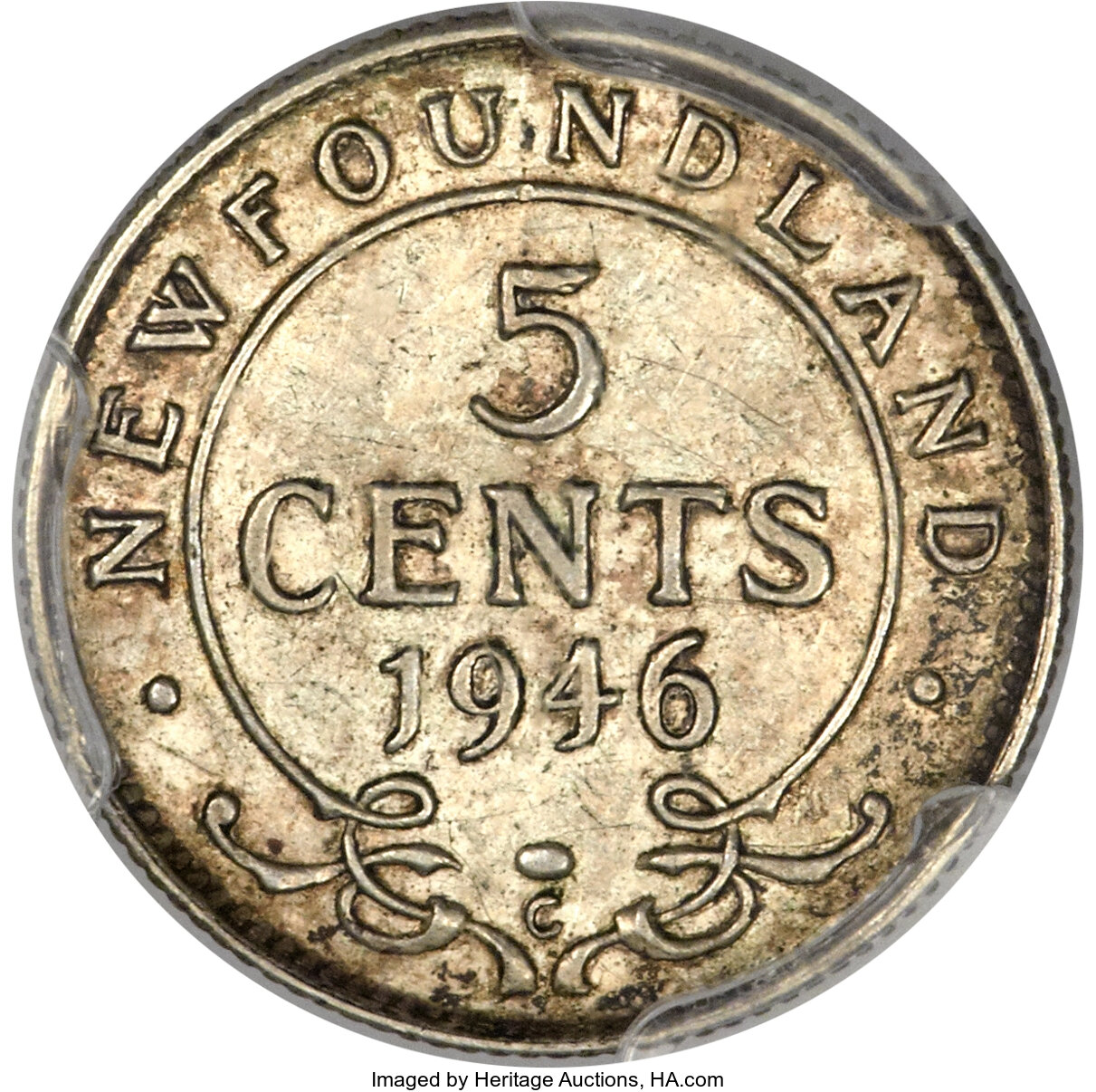 image for: Newfoundland. George VI 5 Cents 1946-C AU50 PCGS