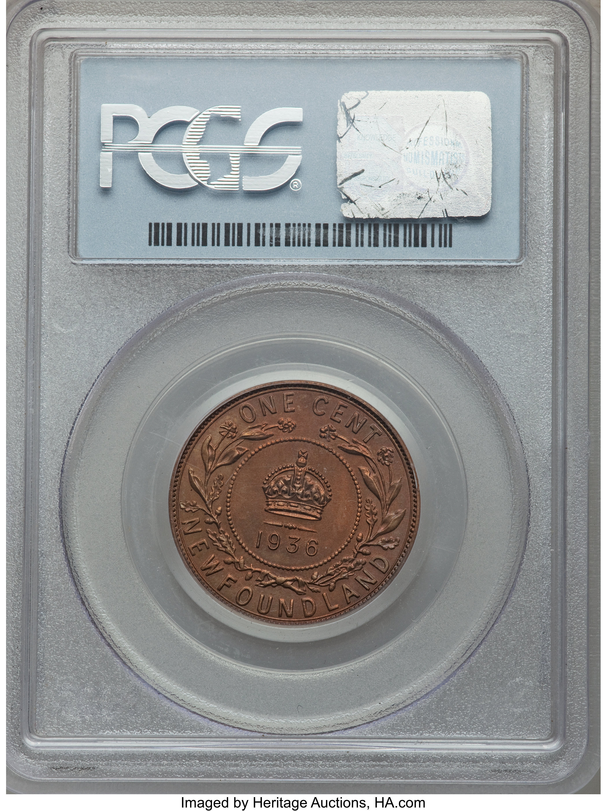image for: Newfoundland. George V Cent 1936 MS65 Red PCGS