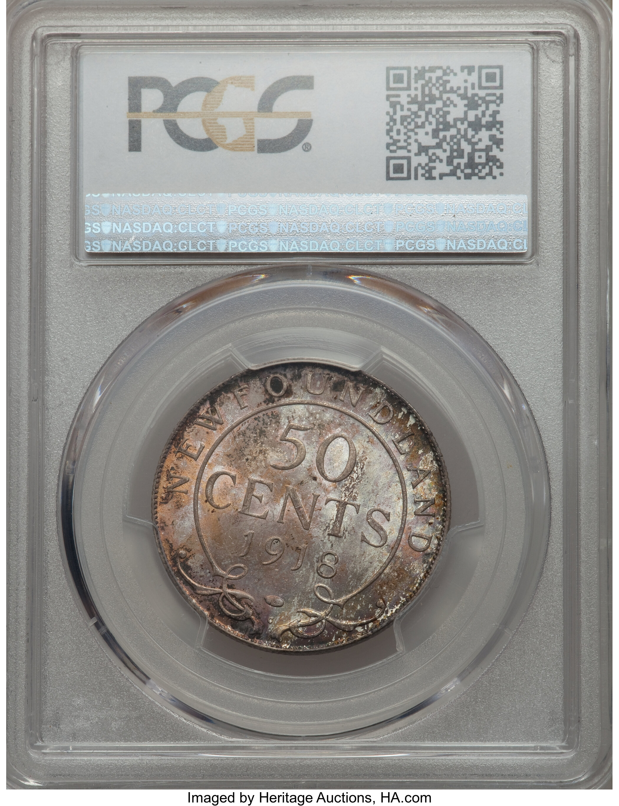 image for: Newfoundland. George V 50 Cents 1918-C MS65+ PCGS