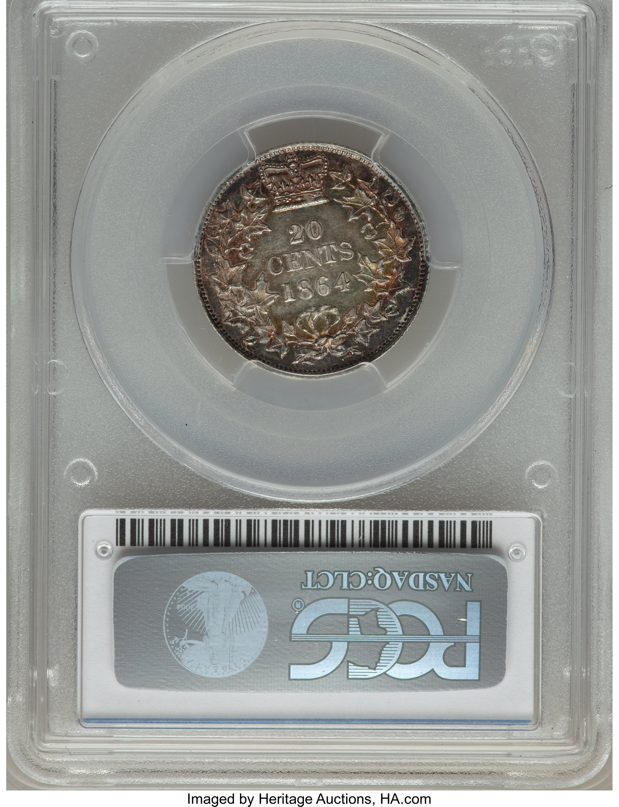 image for: New Brunswick. Victoria 20 Cents 1864 AU55 PCGS