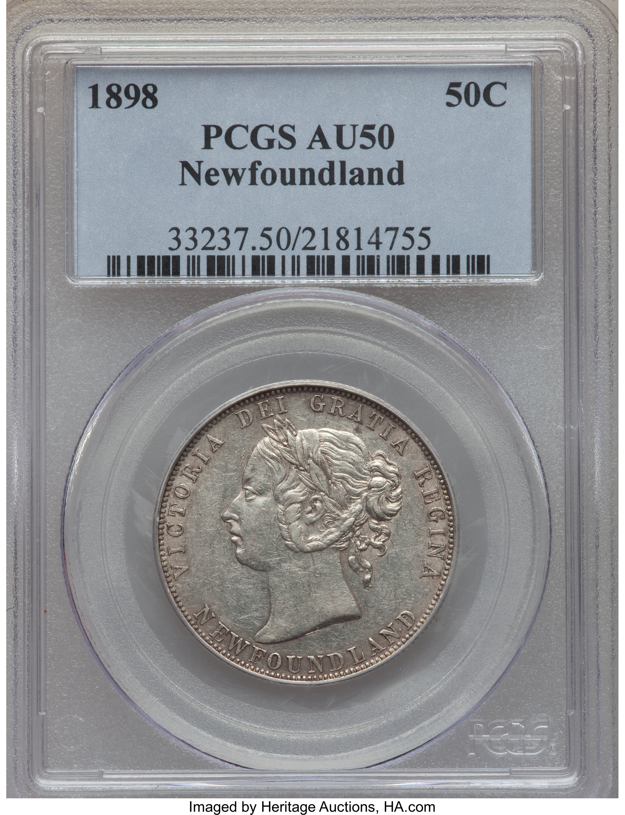 image for: Newfoundland. Victoria 50 Cents 1898 AU50 PCGS