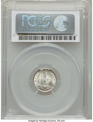image for: Newfoundland. Edward VII 5 Cents 1908 MS64 PCGS