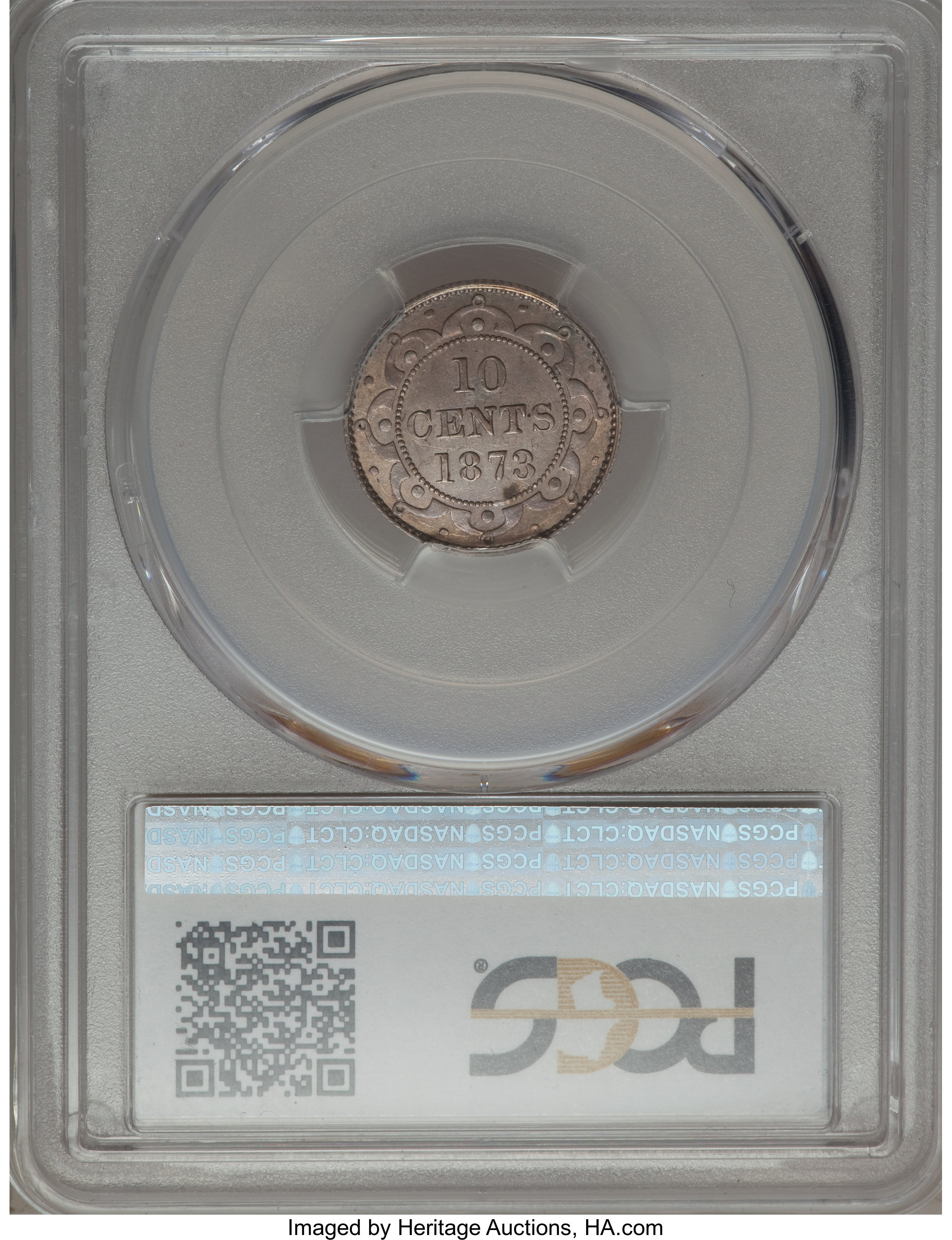 image for: Newfoundland. Victoria 10 Cents 1873 AU50 PCGS