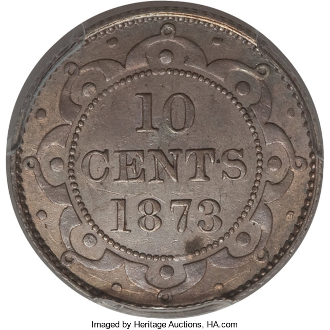 image for: Newfoundland. Victoria 10 Cents 1873 AU50 PCGS