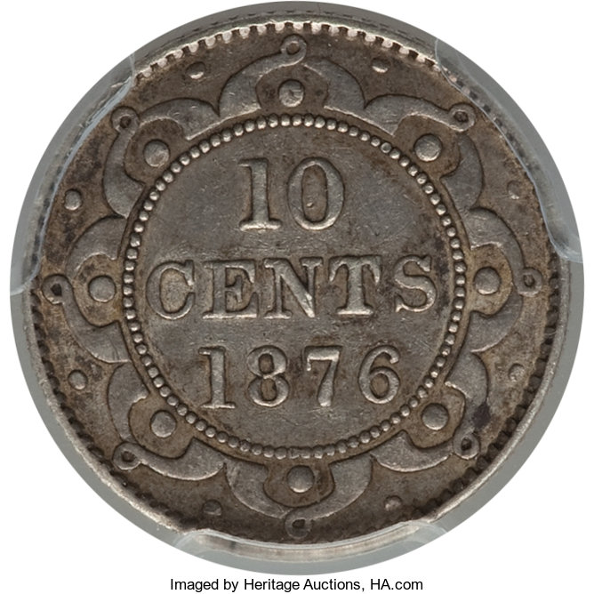 image for: Newfoundland. Victoria 10 Cents 1876-H XF45 PCGS