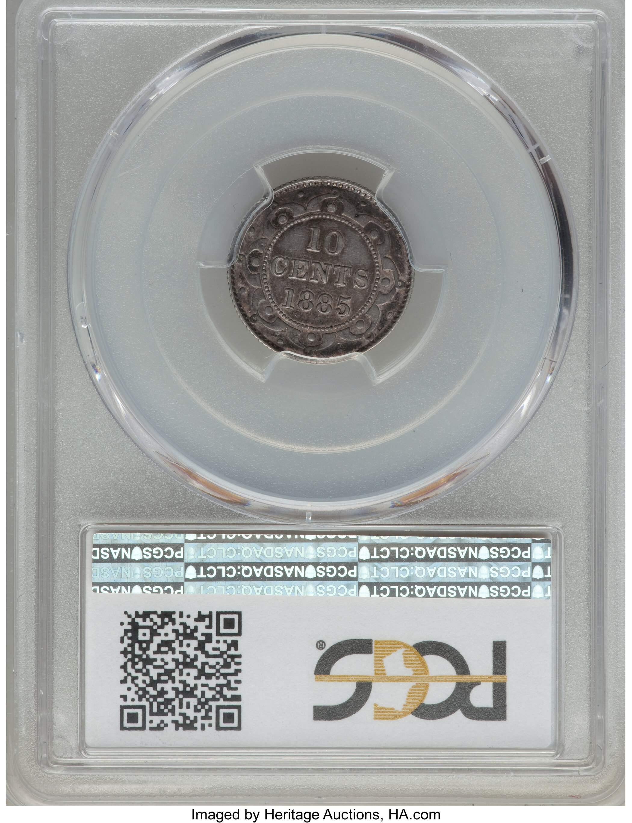 image for: Newfoundland. Victoria 10 Cents 1885 XF45 PCGS