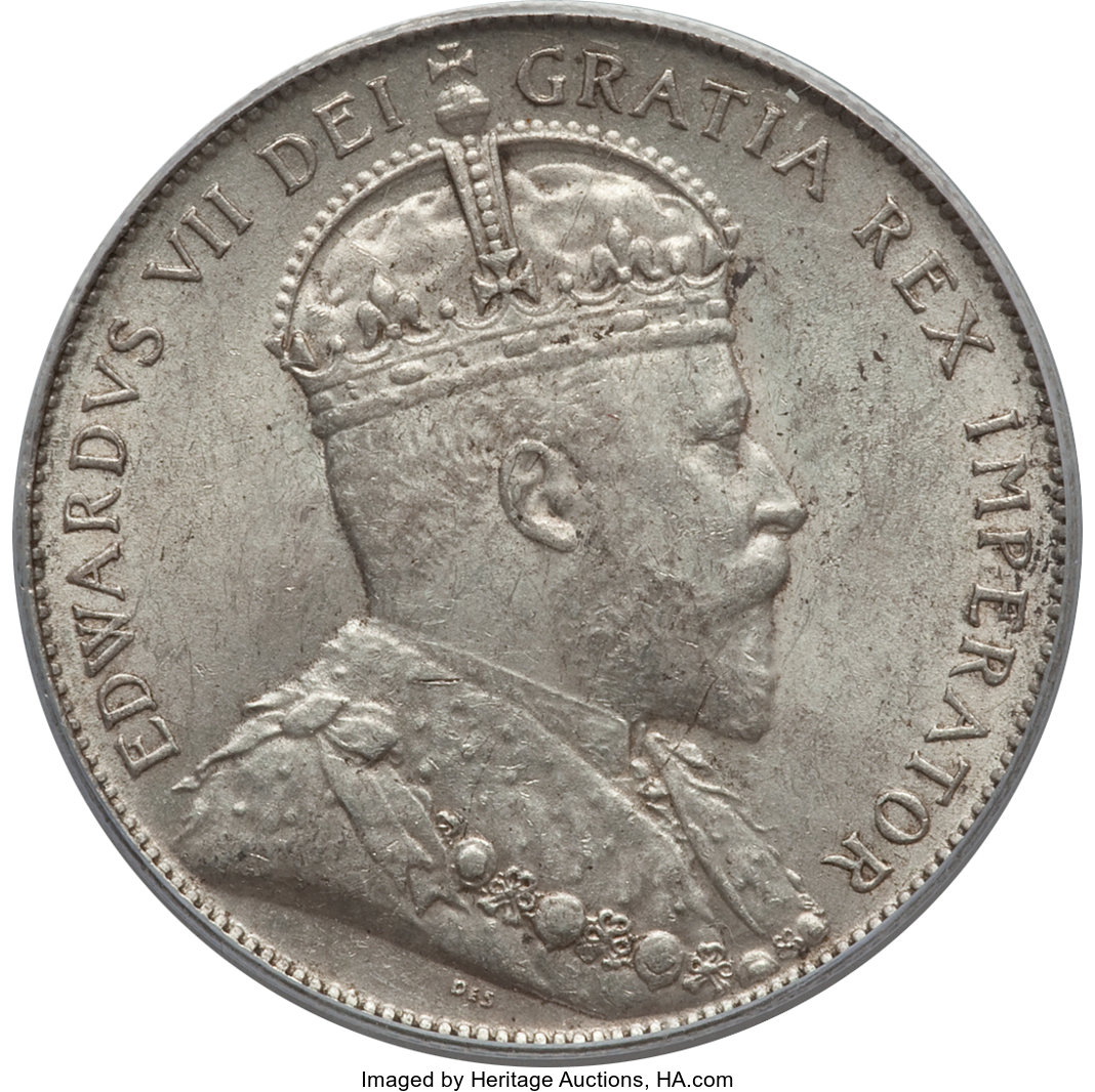 image for: Newfoundland. Edward VII 50 Cents 1909 MS62 PCGS