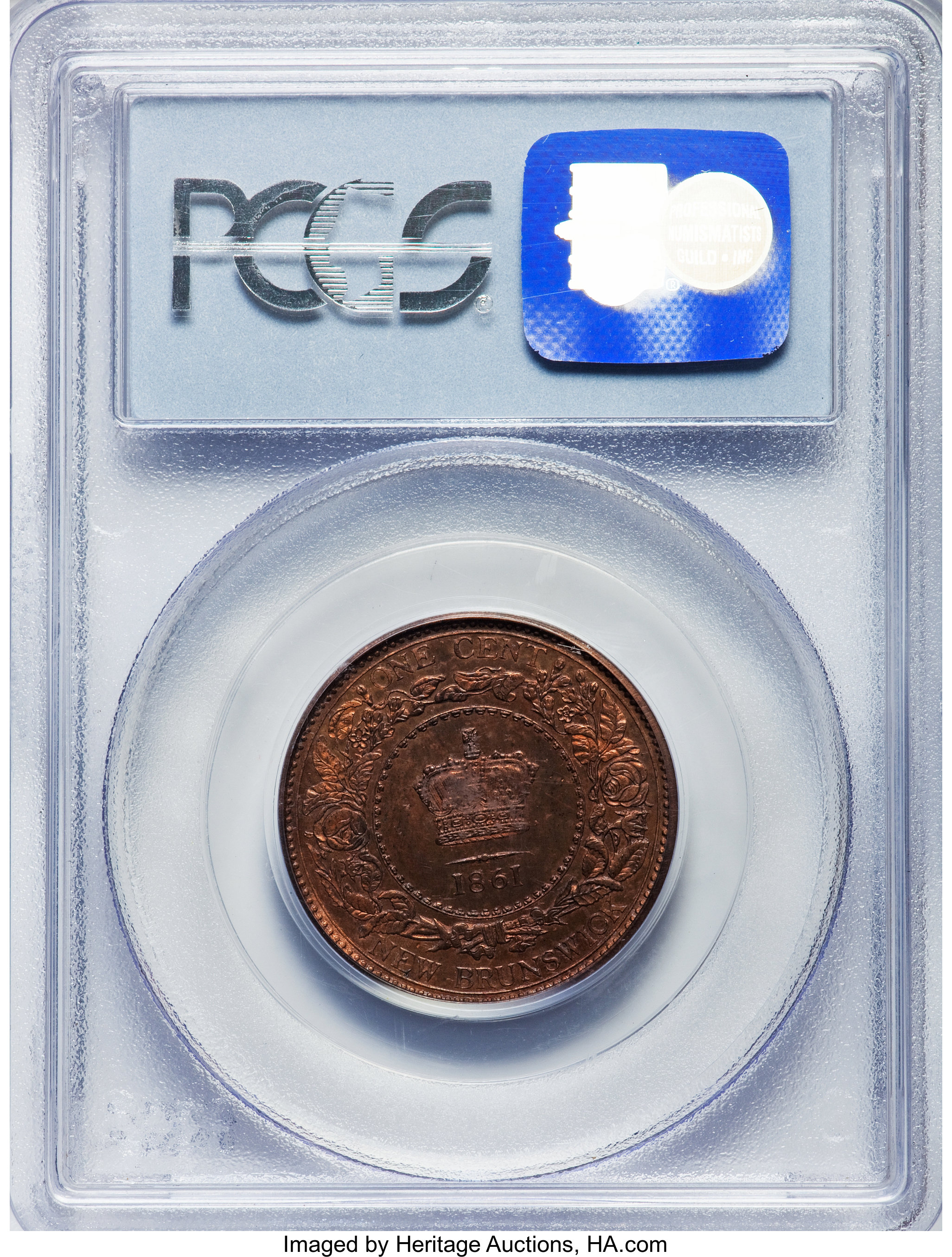 image for: New Brunswick. Victoria Specimen Cent 1861 SP65 Red and Brown PCGS
