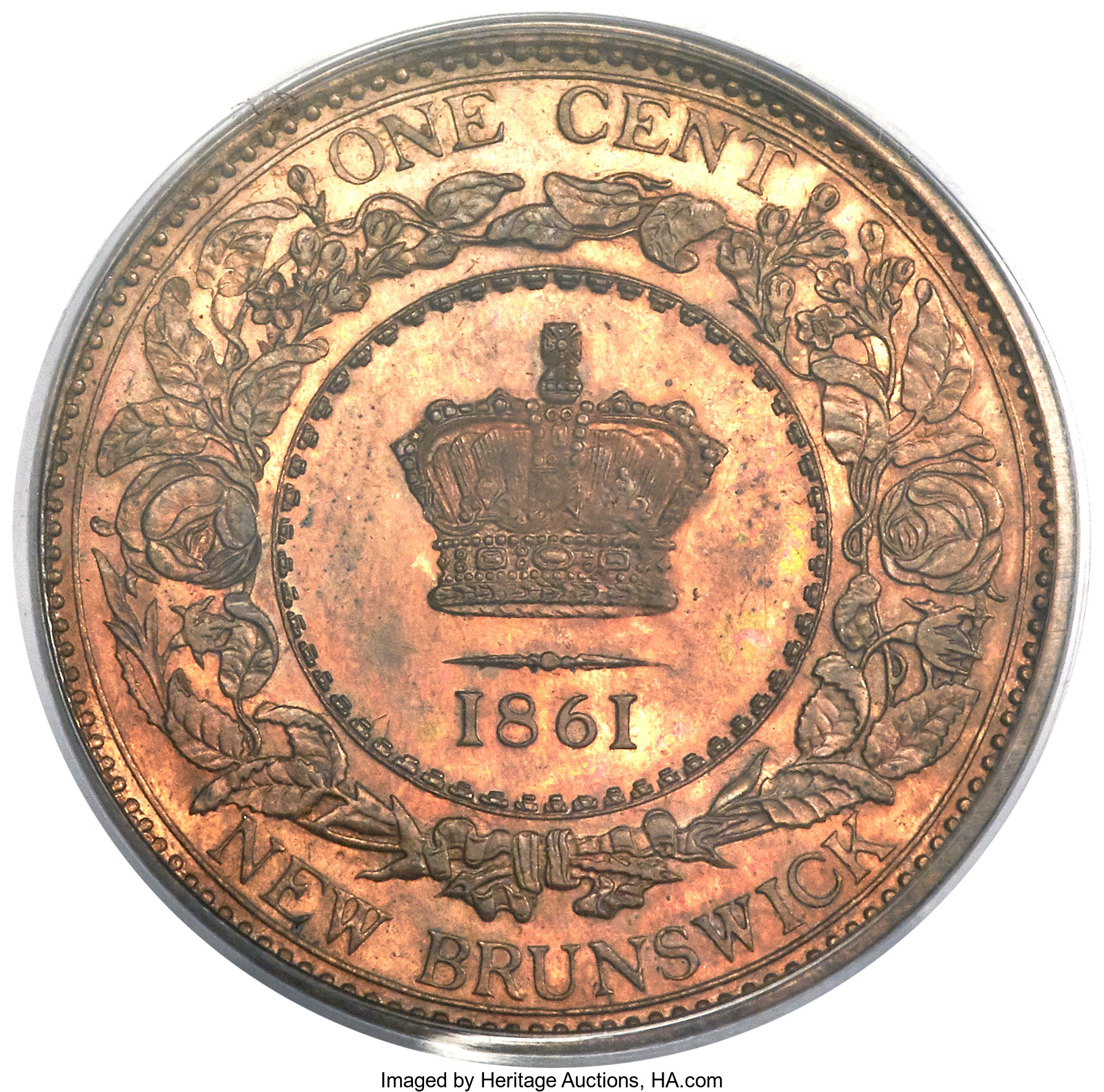 image for: New Brunswick. Victoria Specimen Cent 1861 SP65 Red and Brown PCGS