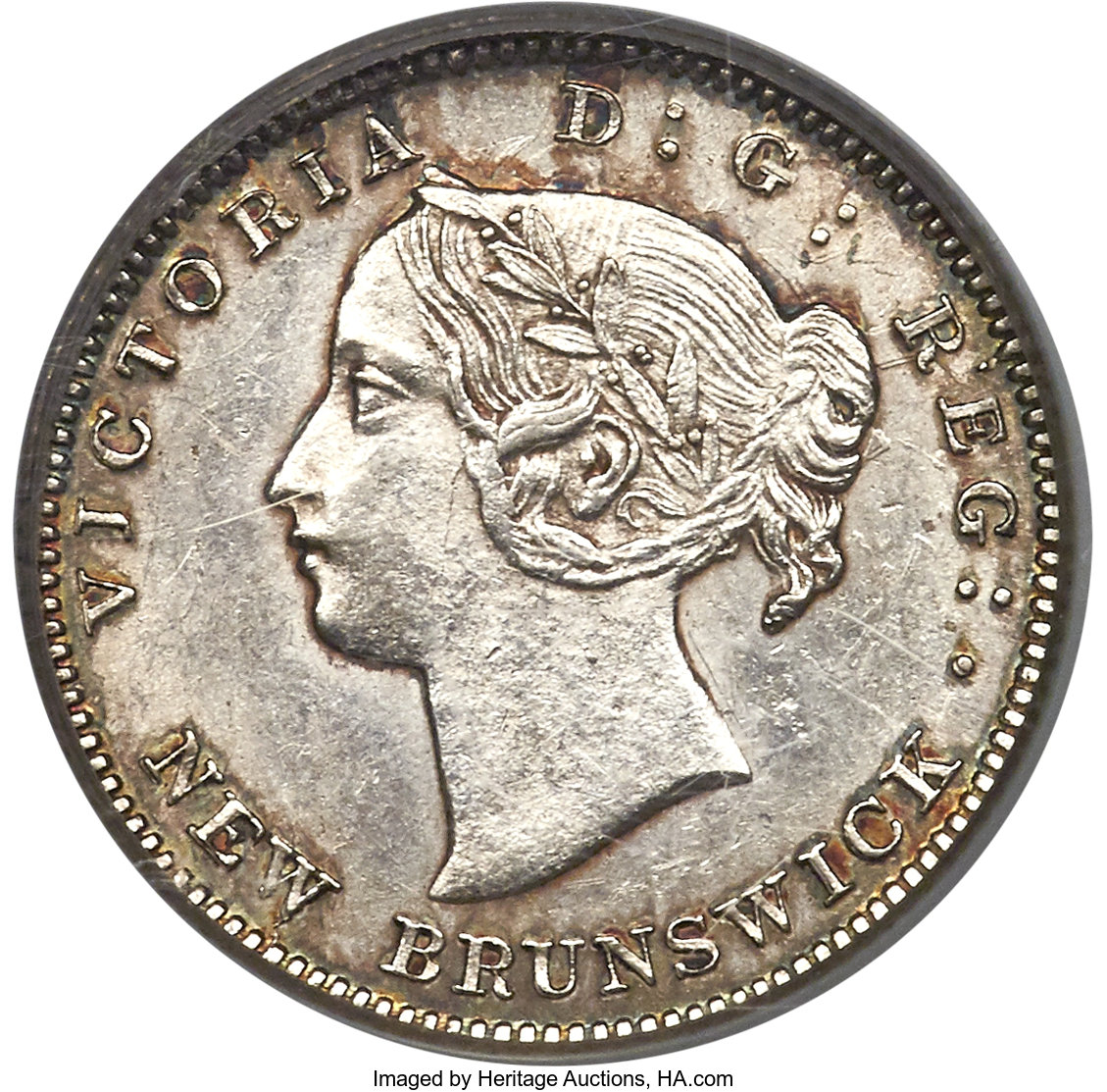 image for: New Brunswick. Victoria 5 Cents 1864 MS62 PCGS