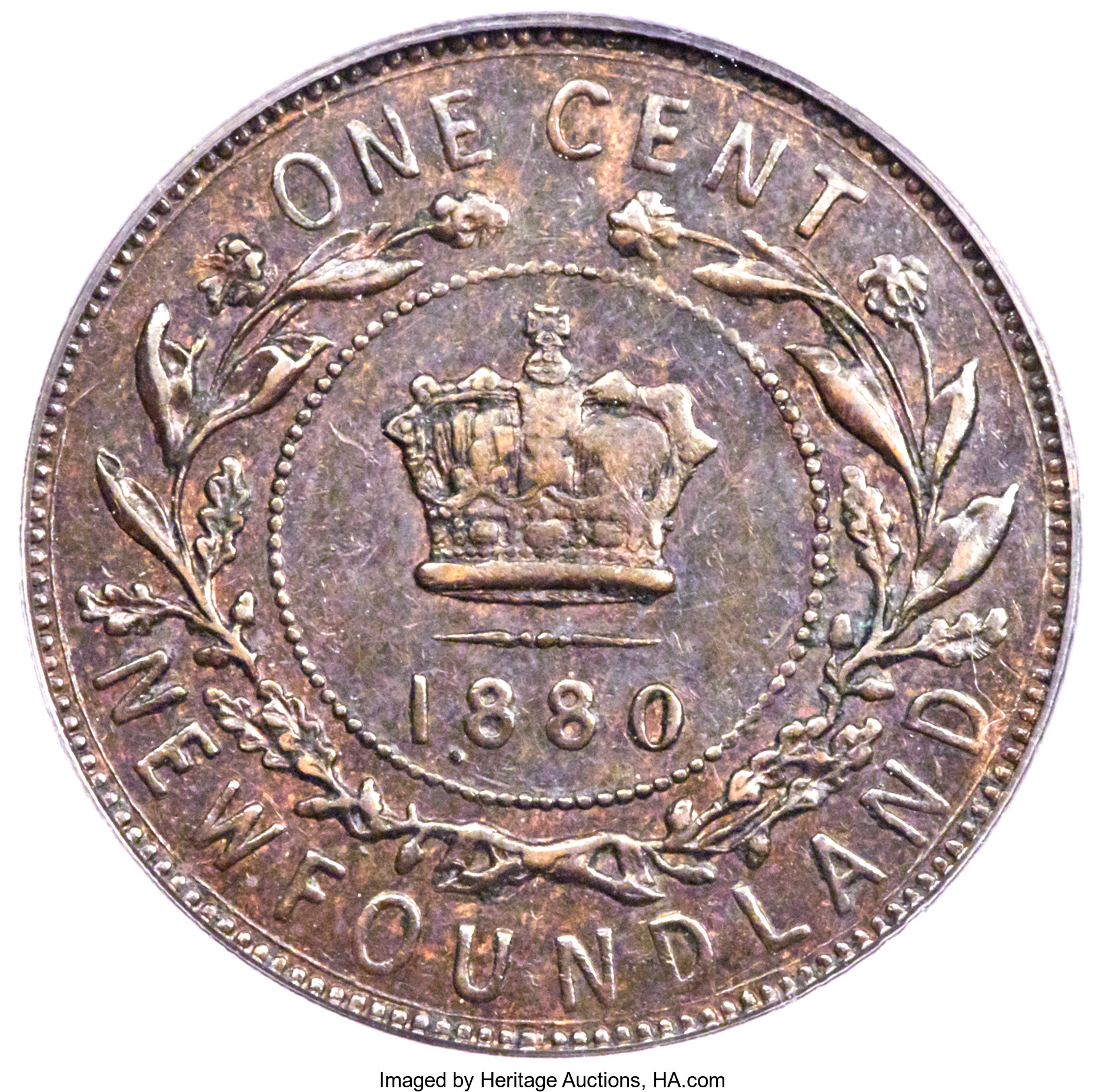 image for: Newfoundland. Victoria Cent 1880 AU50 PCGS