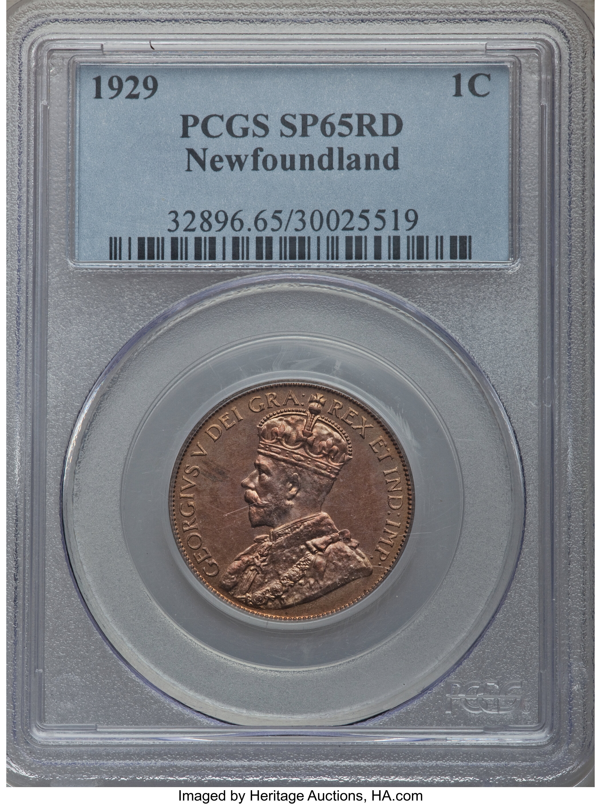 image for: Newfoundland. George V Specimen Cent 1929 SP65 Red PCGS