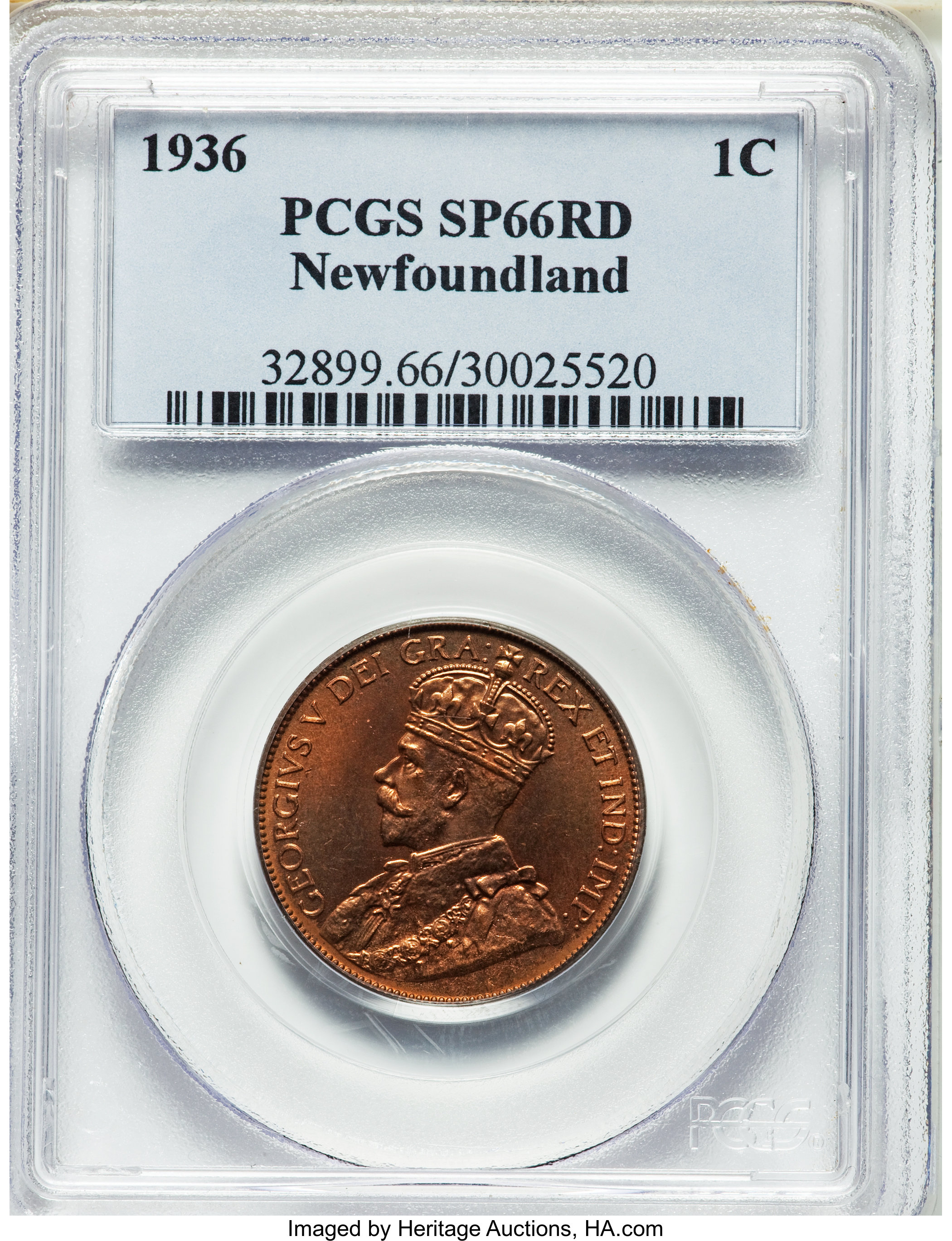 image for: Newfoundland. George V Specimen Cent 1936 SP66 Red PCGS