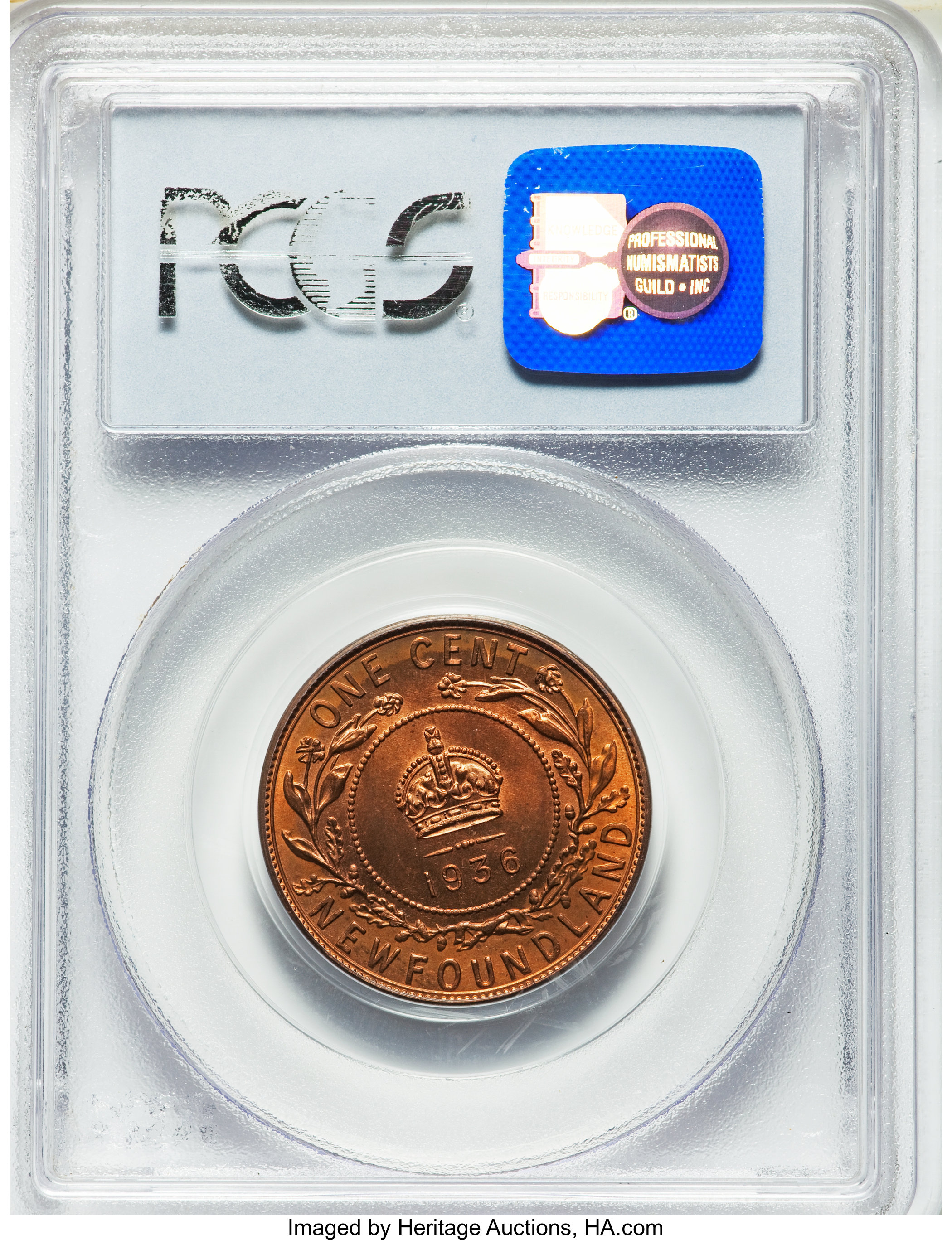 image for: Newfoundland. George V Specimen Cent 1936 SP66 Red PCGS