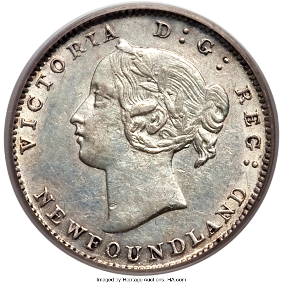 image for: Newfoundland. Victoria 5 Cents 1873 AU50 PCGS