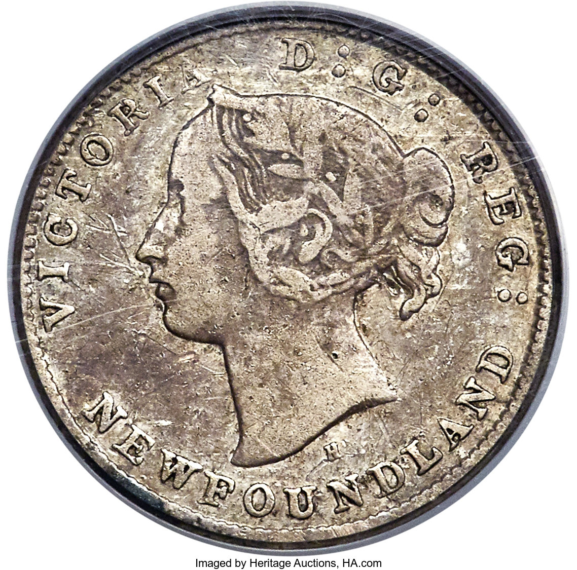 image for: Newfoundland. Victoria 5 Cents 1873-H F12 PCGS