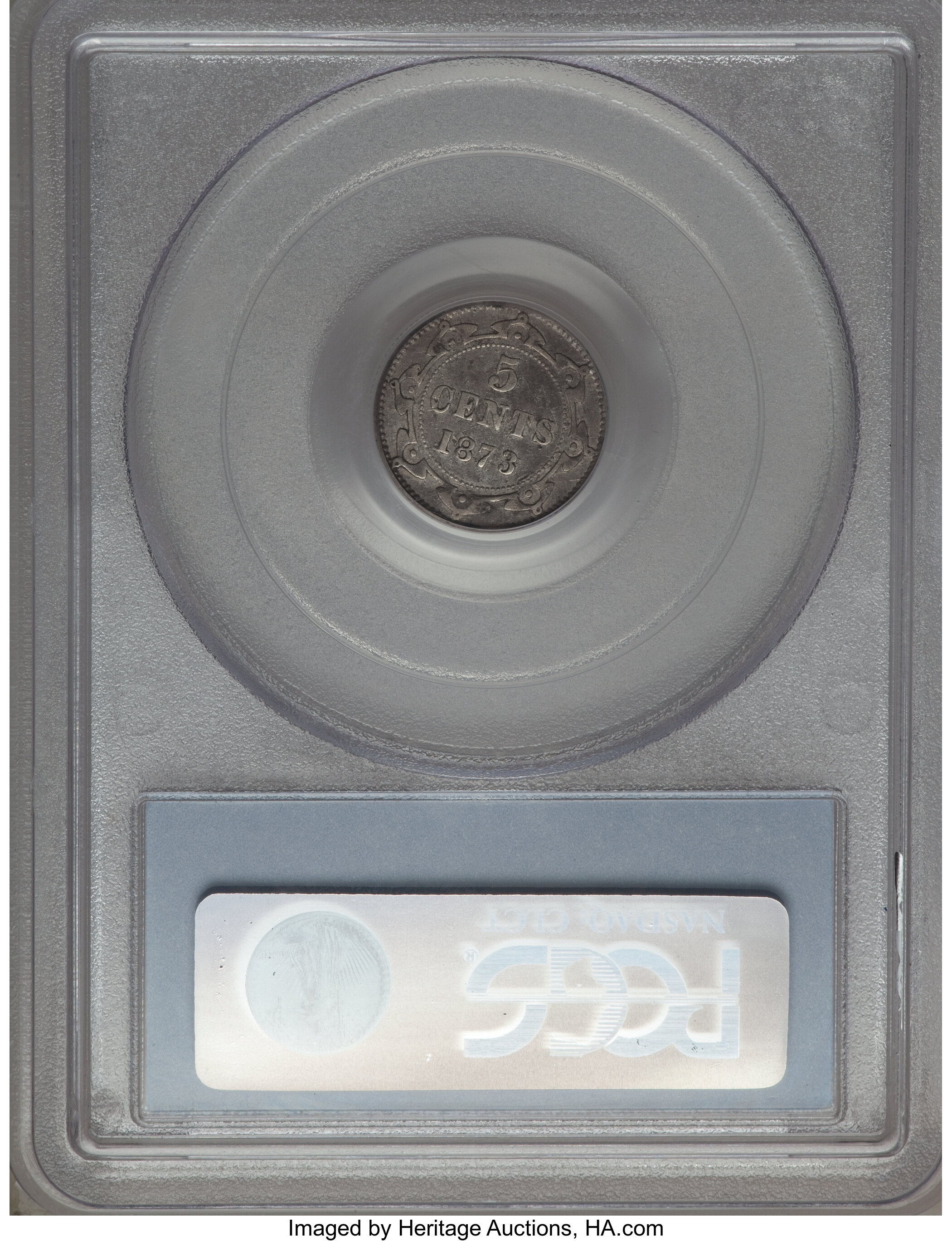 image for: Newfoundland. Victoria 5 Cents 1873-H F12 PCGS