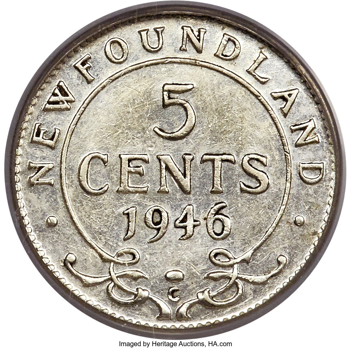 image for: Newfoundland. George VI 5 Cents 1946-C AU53 PCGS