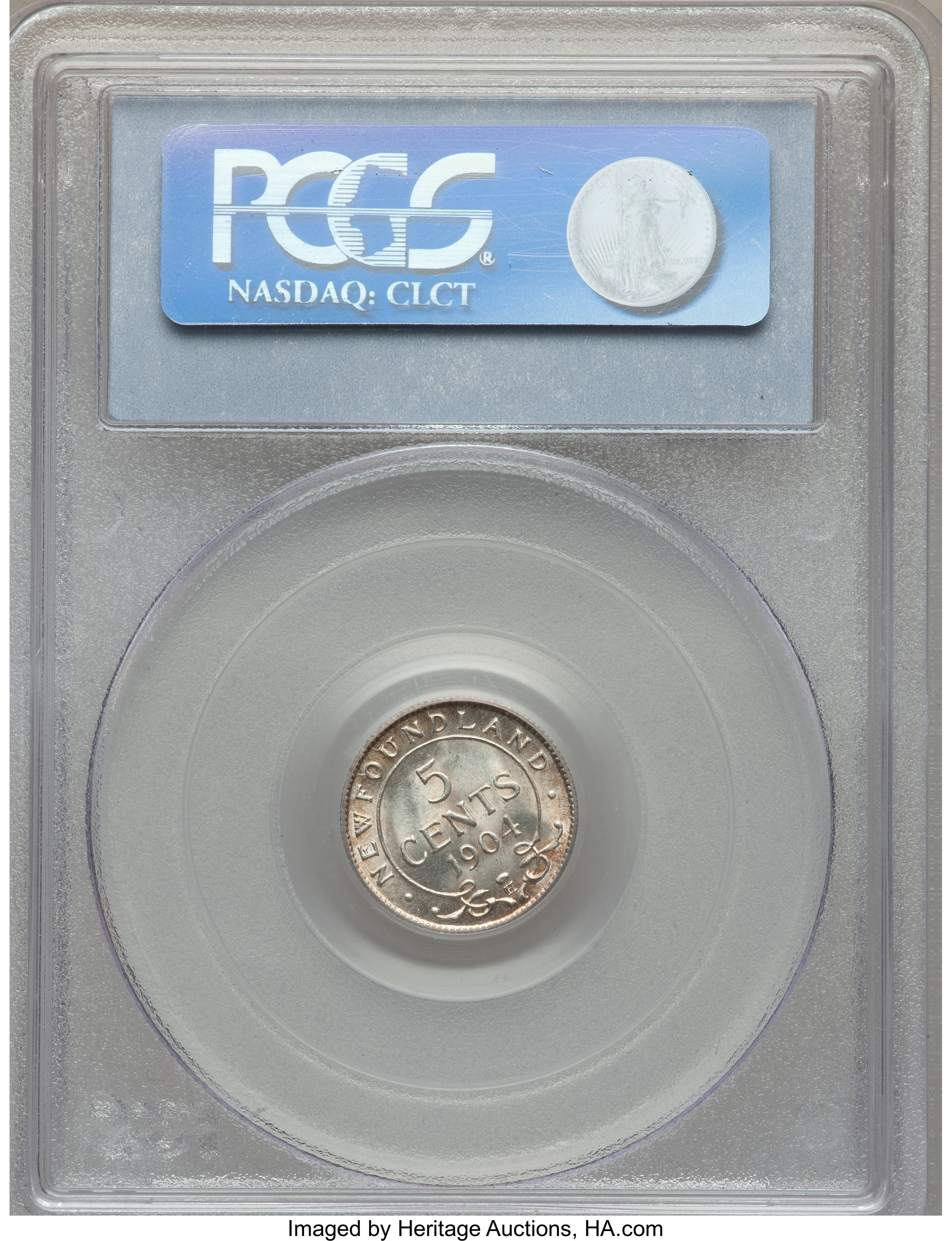 image for: Newfoundland. Edward VII 5 Cents 1904-H MS66 PCGS