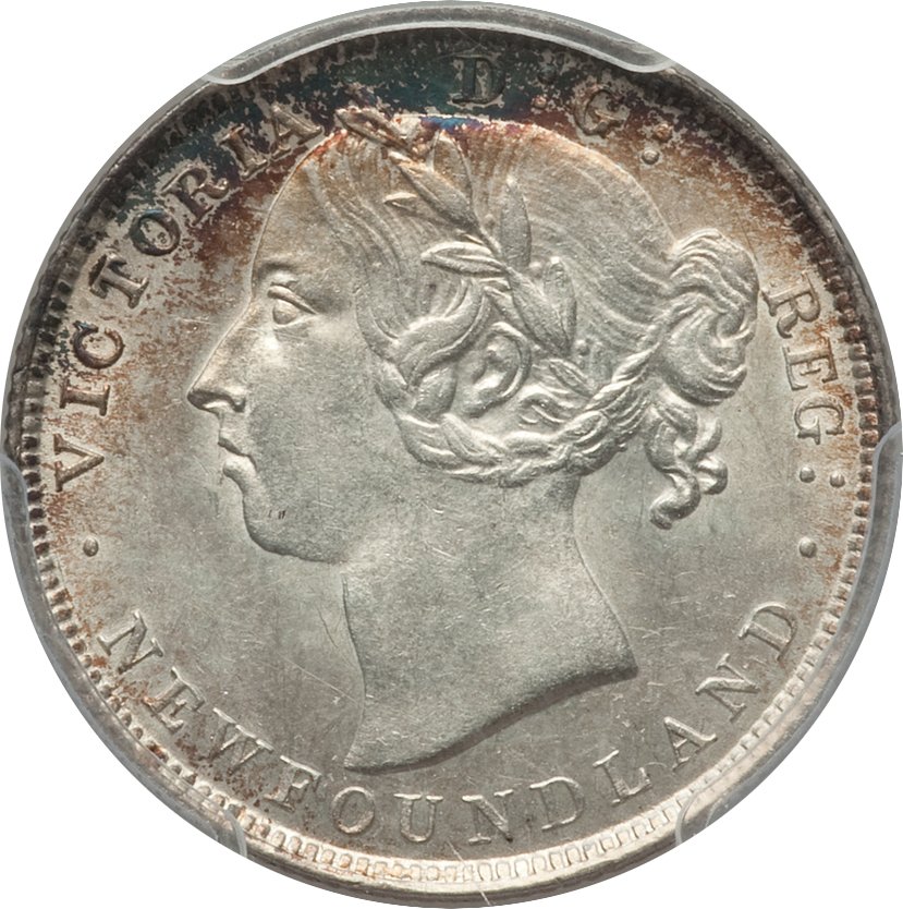 image for: Newfoundland. Victoria "Large 96" 20 Cents 1896 AU58 PCGS