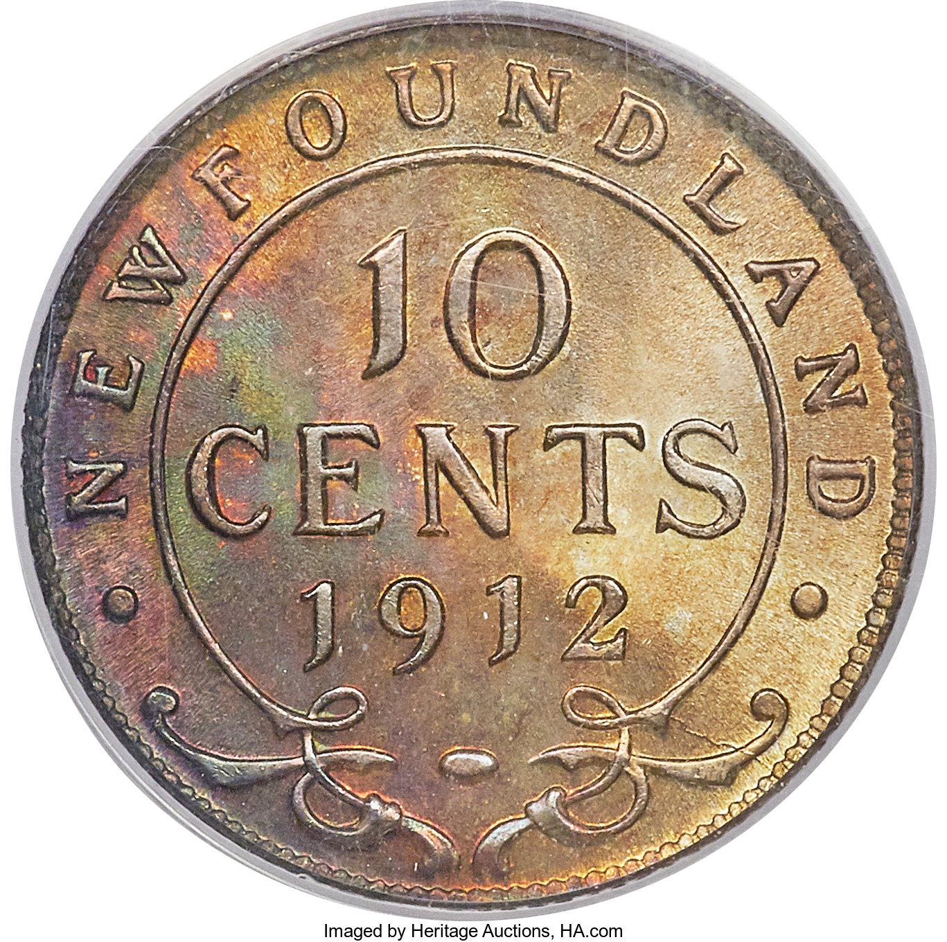 image for: Newfoundland. George V 10 Cents 1912 MS68 PCGS