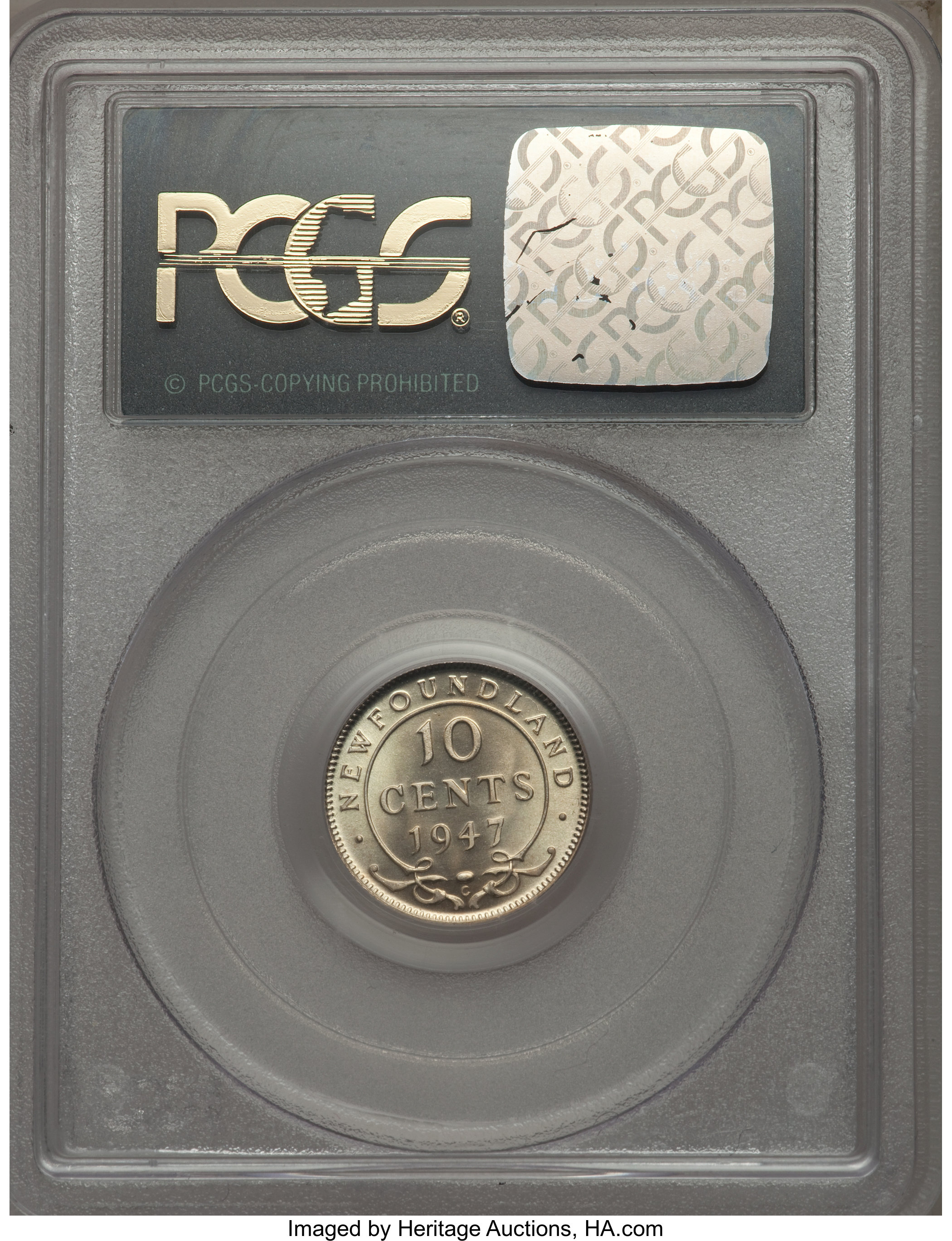 image for: Newfoundland. George VI 10 Cents 1947-C MS67 PCGS