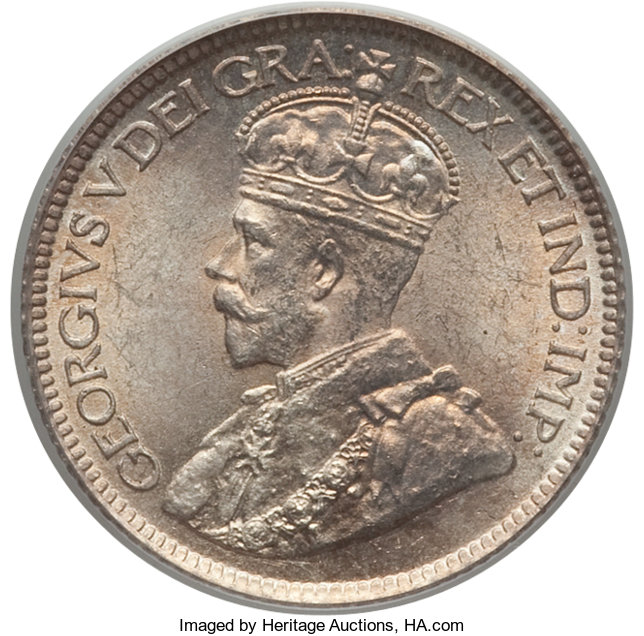 image for: Newfoundland. George V 10 Cents 1919-C MS65 PCGS