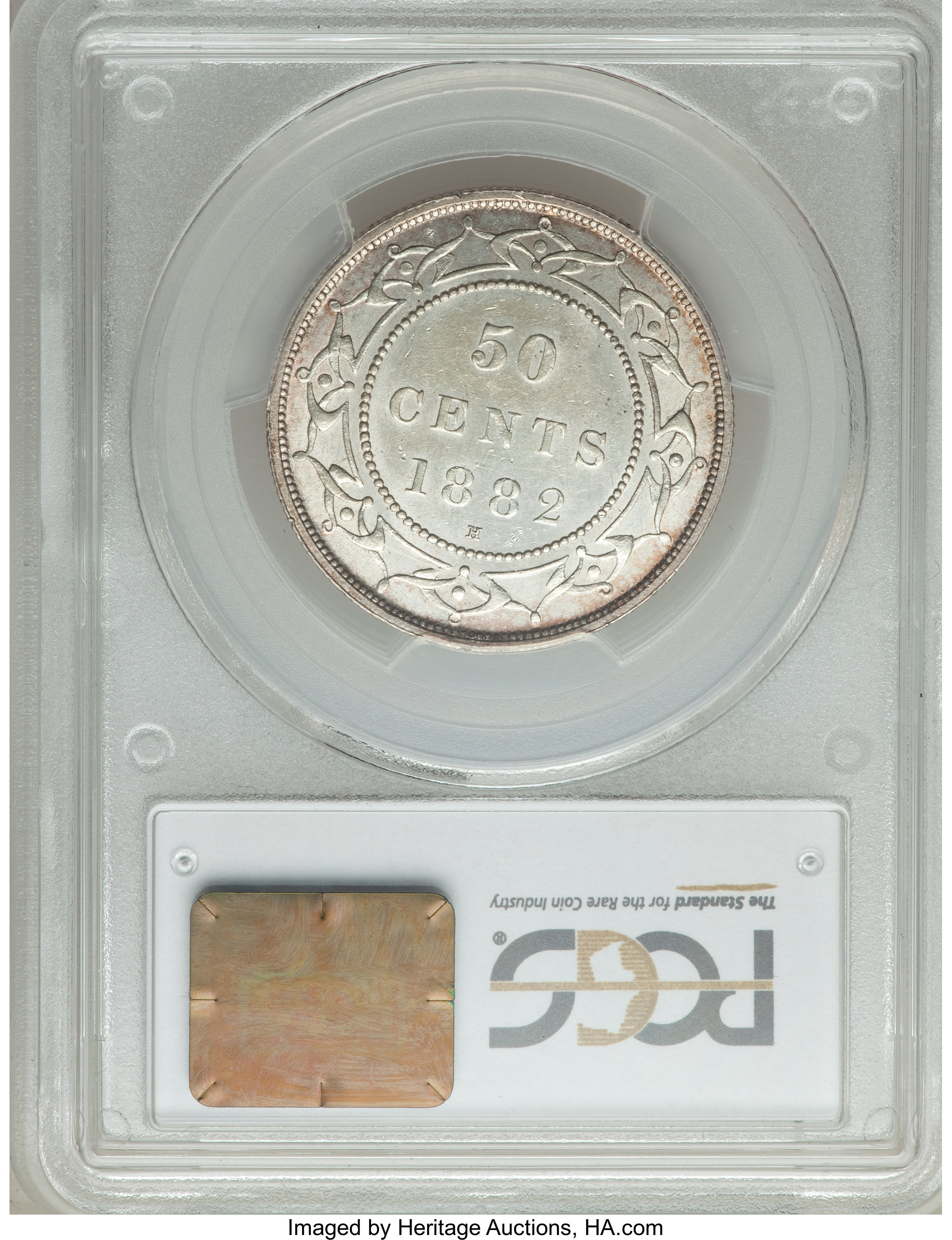 image for: Newfoundland. Victoria 50 Cents 1882-H AU55 PCGS
