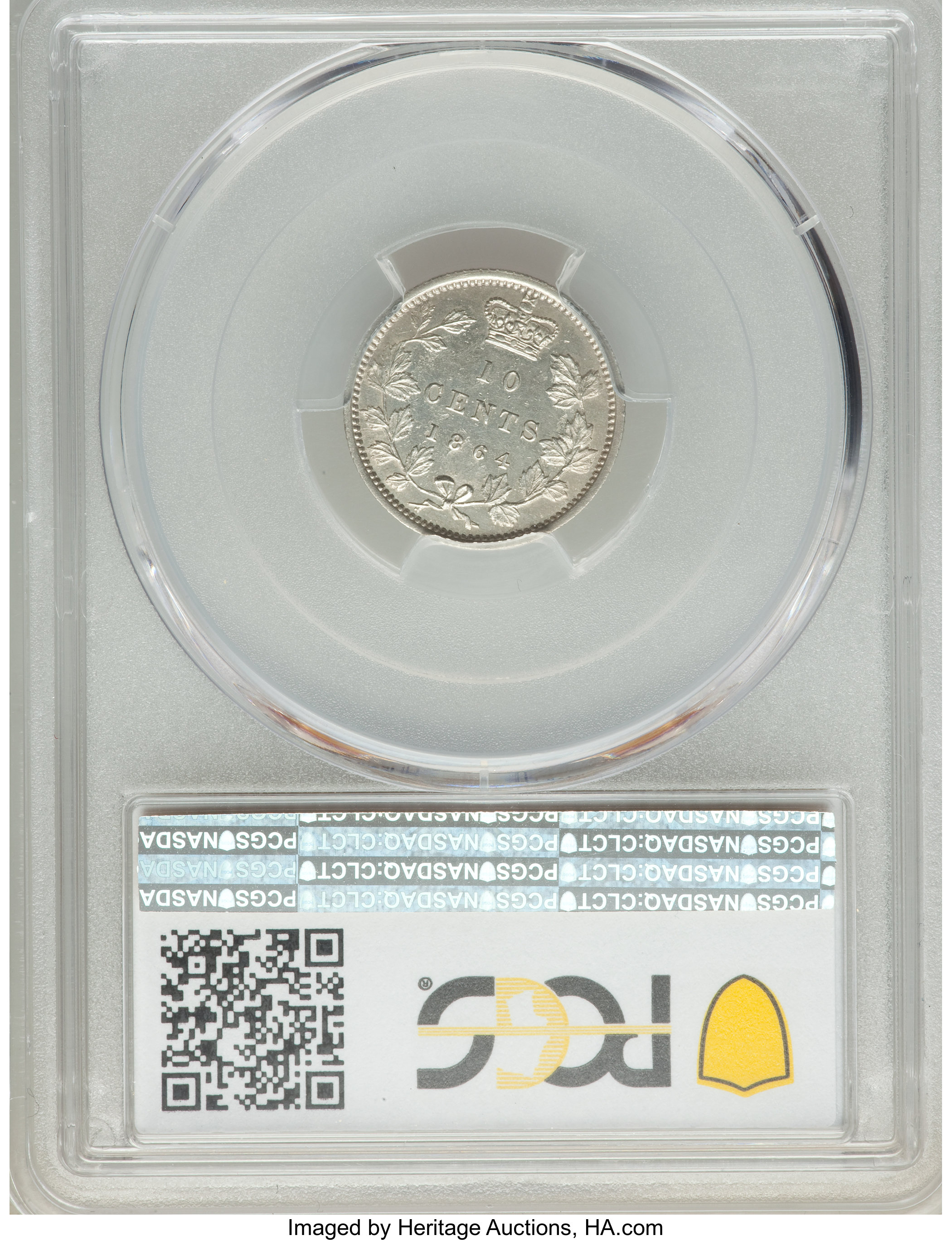 image for: New Brunswick. Victoria 10 Cents 1864 MS62 PCGS