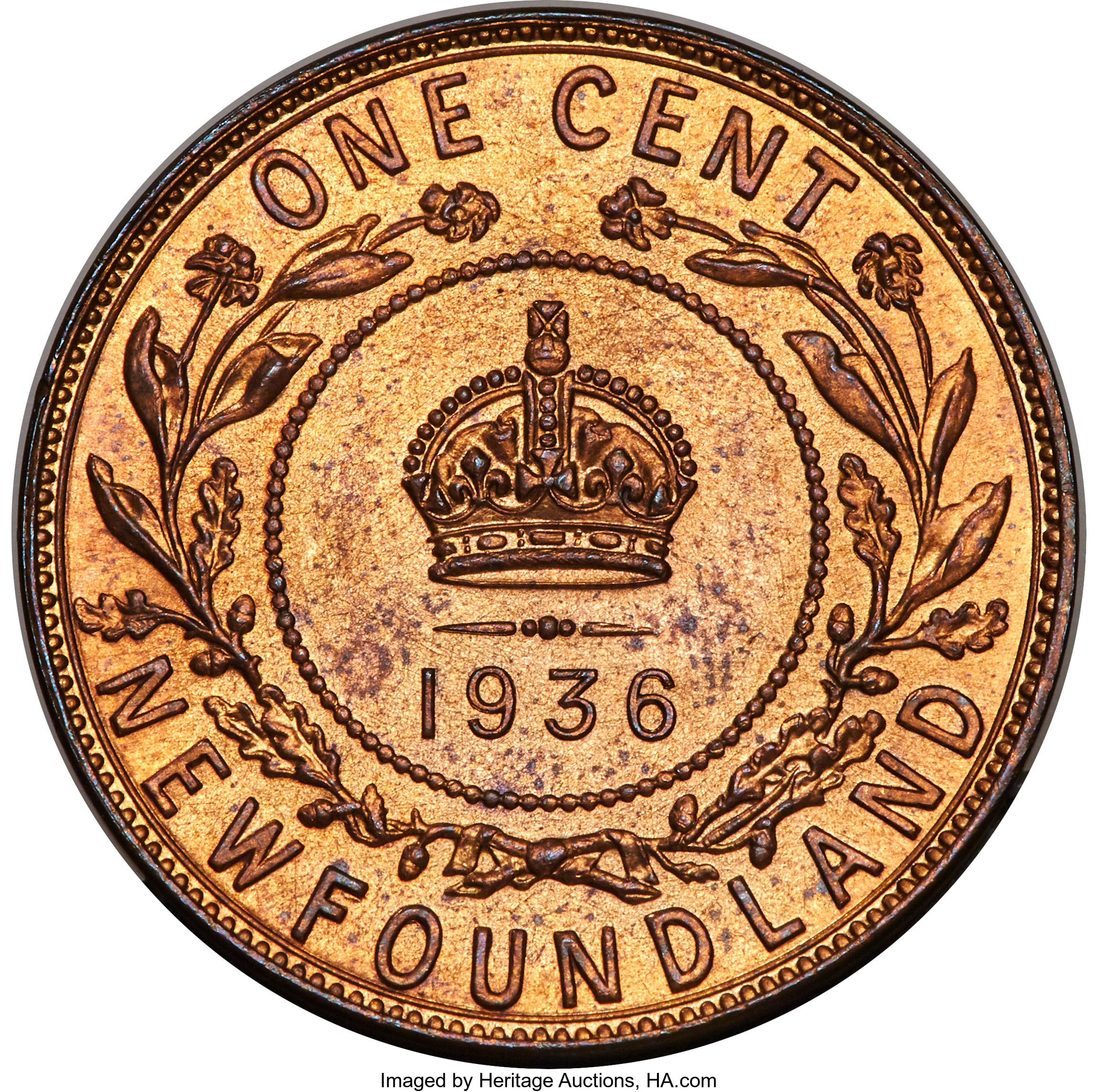 image for: Newfoundland. George V Specimen Large Cent 1936 SP65 Red and Brown PCGS