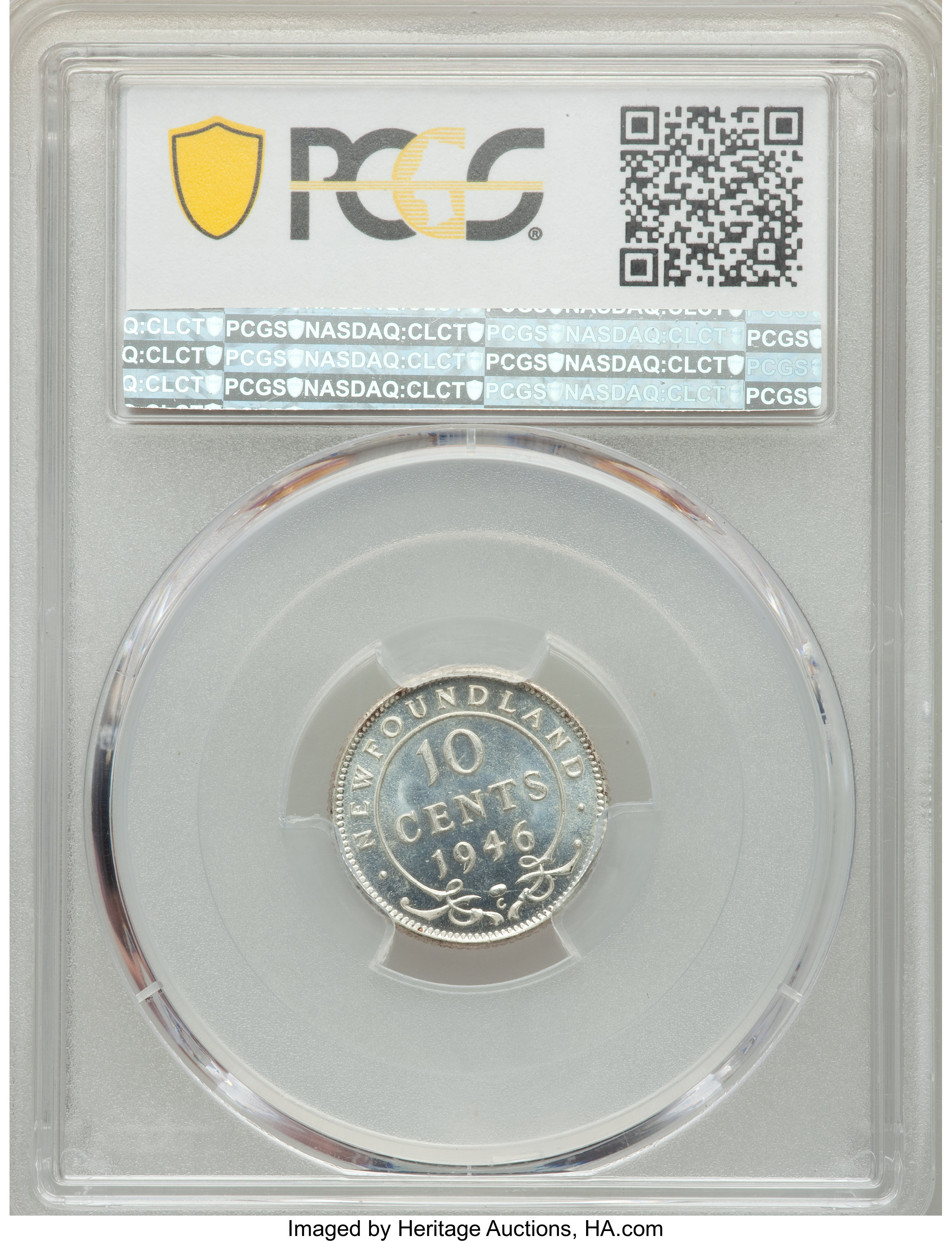 image for: Newfoundland. George VI 10 Cents 1946-C MS66 PCGS