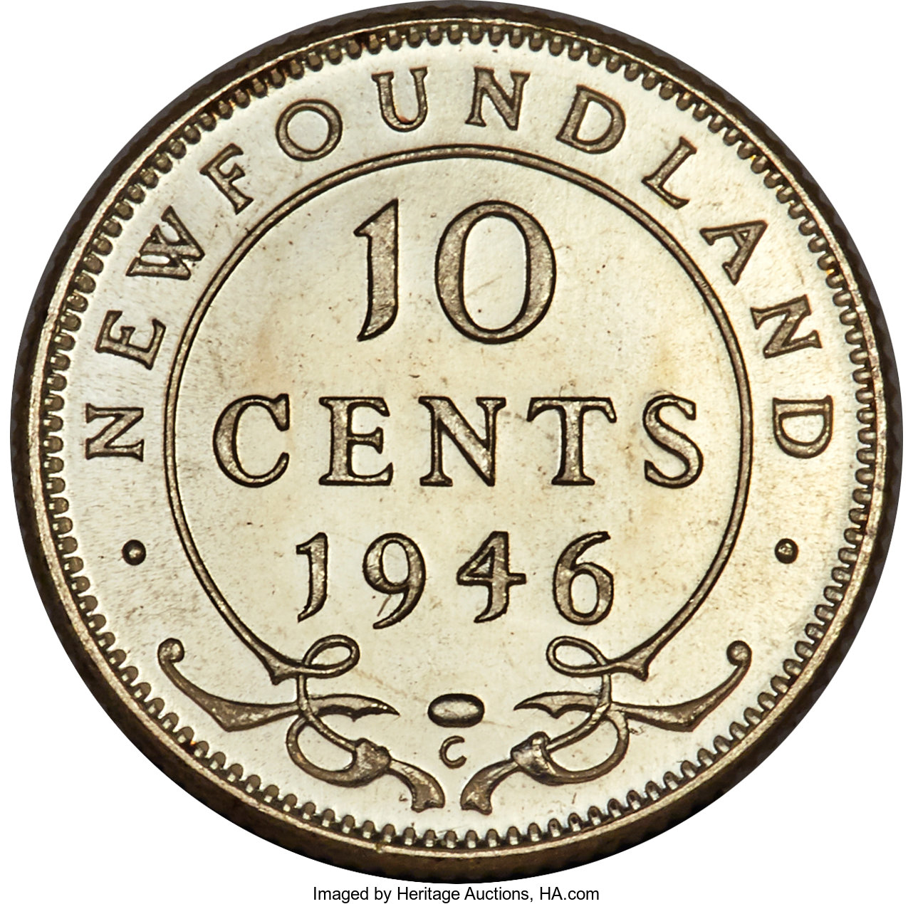 image for: Newfoundland. George VI 10 Cents 1946-C MS66 PCGS