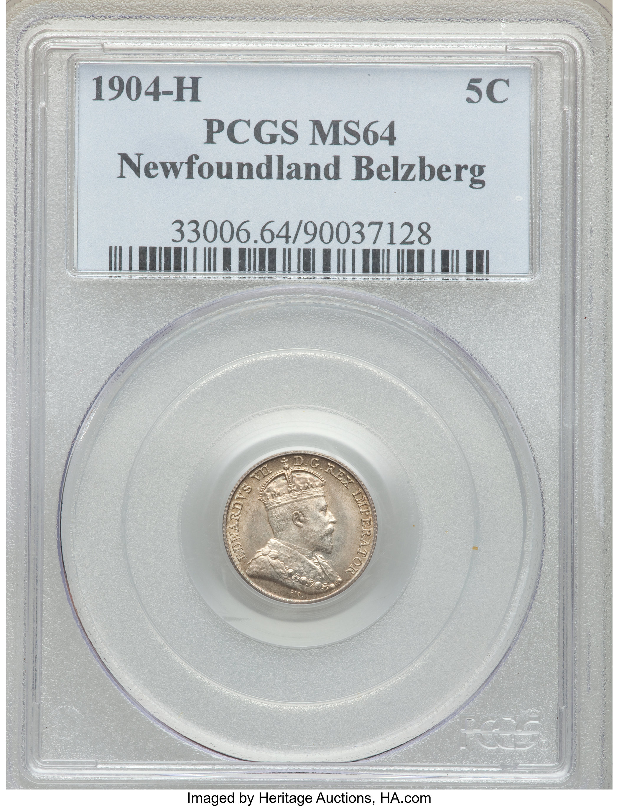 image for: Newfoundland. Edward VII 5 Cents 1904-H MS64 PCGS