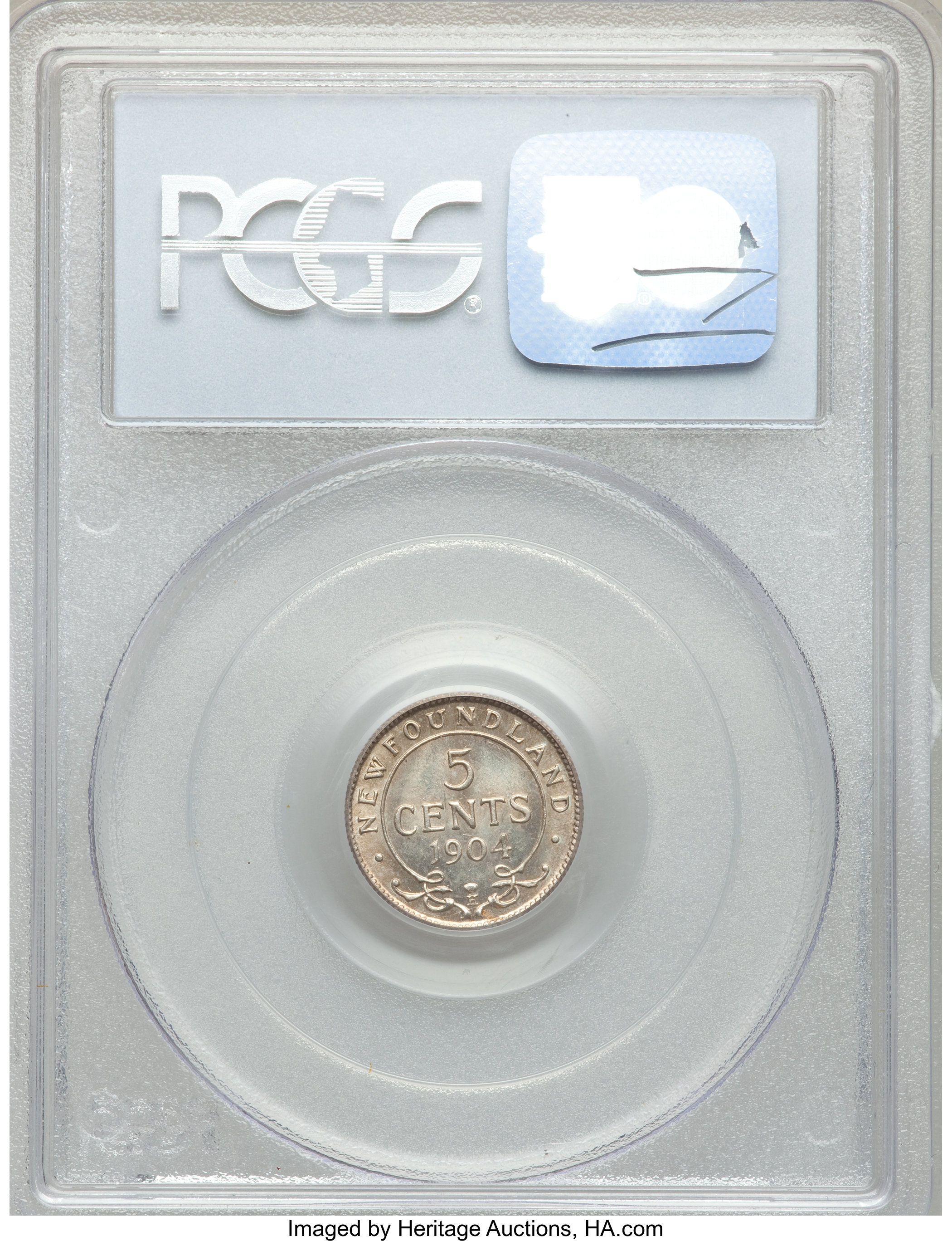 image for: Newfoundland. Edward VII 5 Cents 1904-H MS64 PCGS
