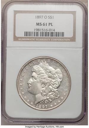 image for: 1897-O $1 MS61 Prooflike NGC....