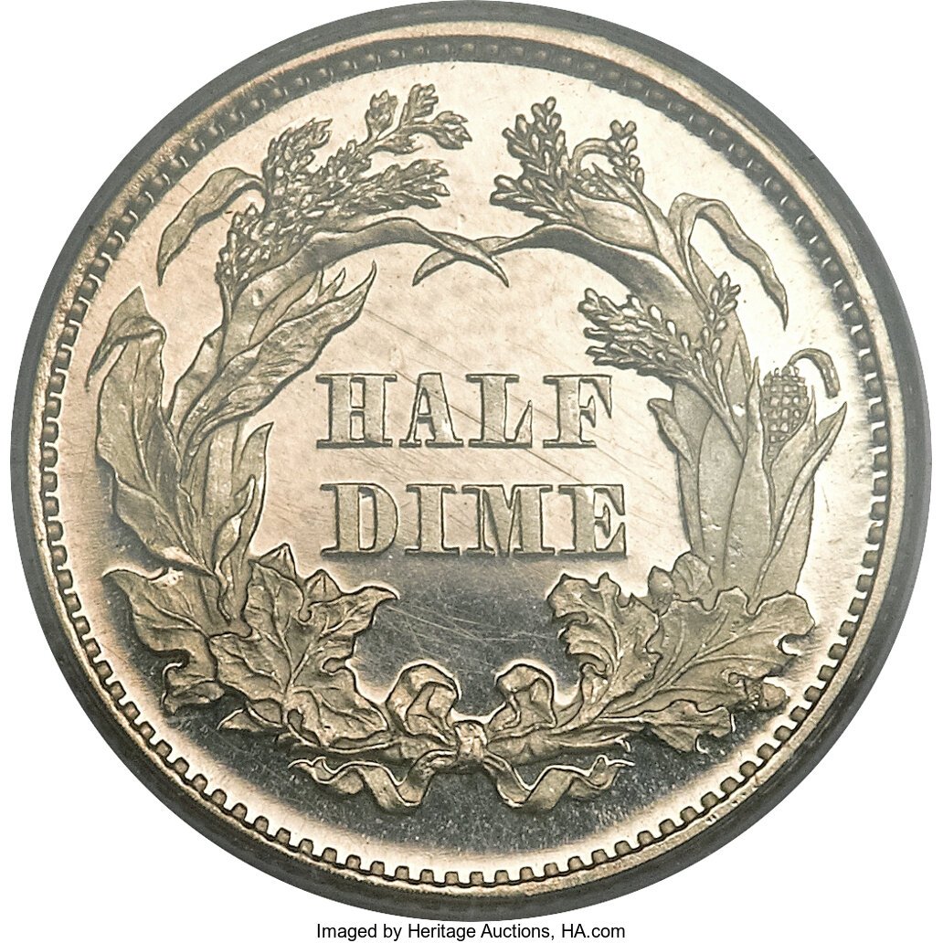 image for: 1866 H10C Half Dime PR66 Deep Cameo PCGS. V-1....