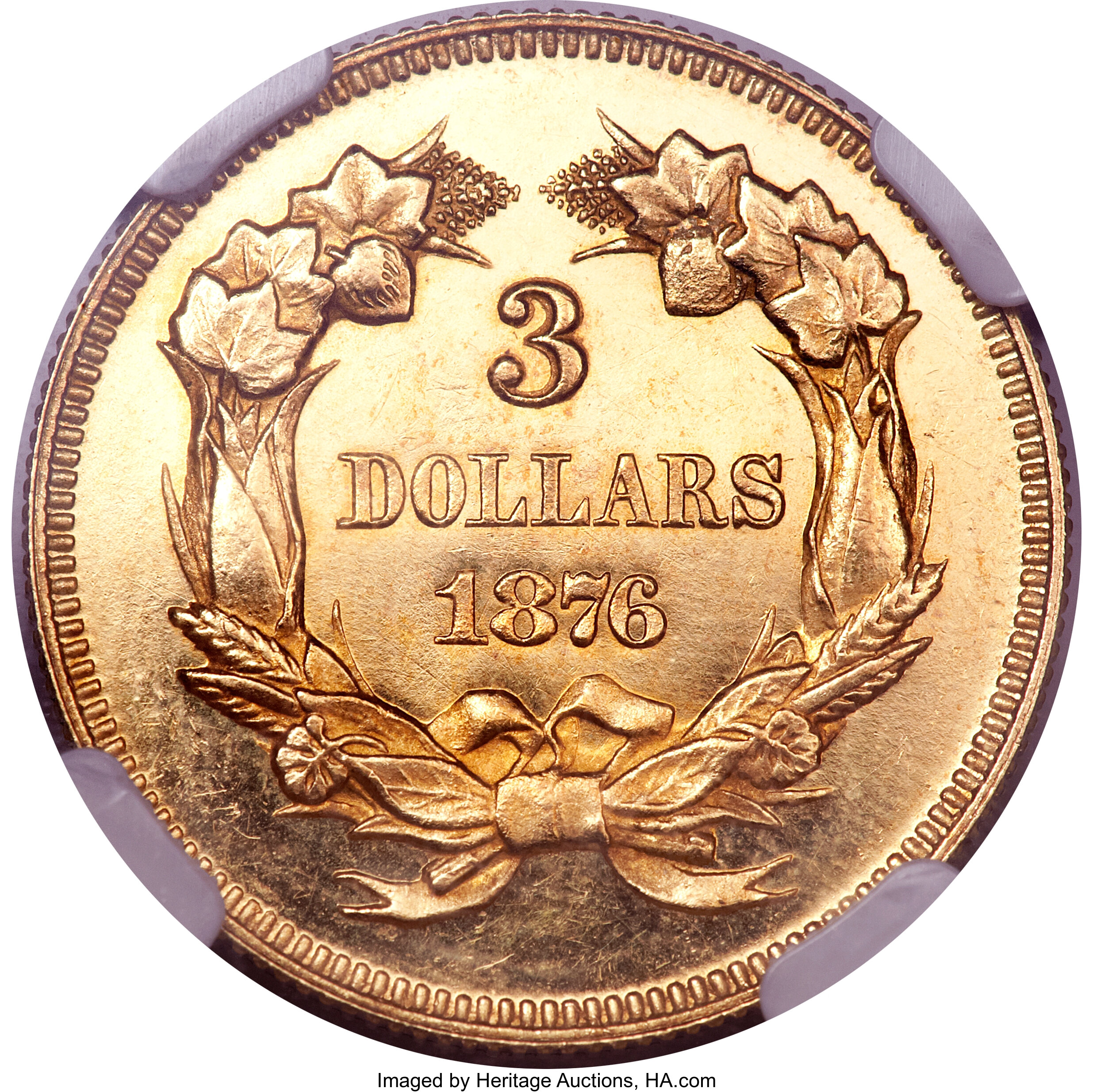 image for: 1876 $3 PR64 Cameo NGC....