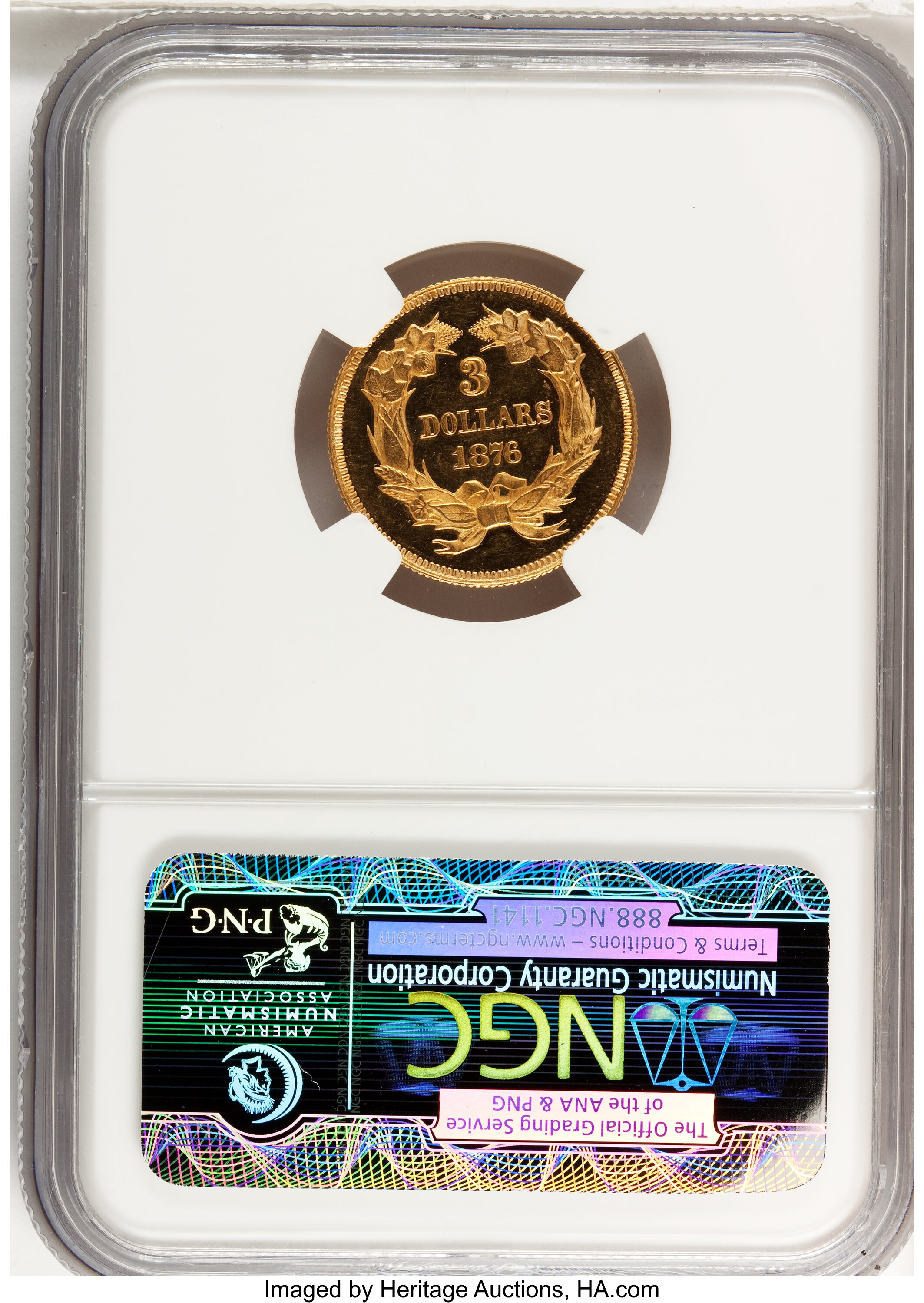image for: 1876 $3 PR64 Cameo NGC....