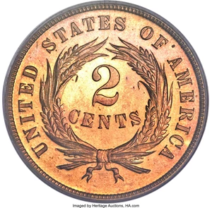 image for: 1864 2C Large Motto PR66 Red Cameo PCGS Secure. CAC....
