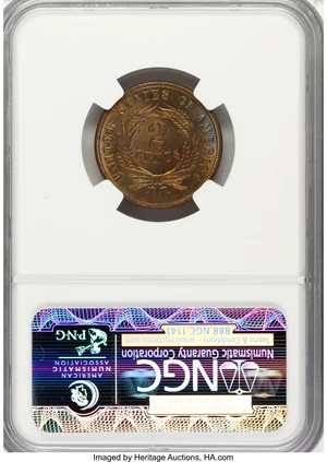 image for: 1865 2C MS67 ★ Red and Brown NGC....