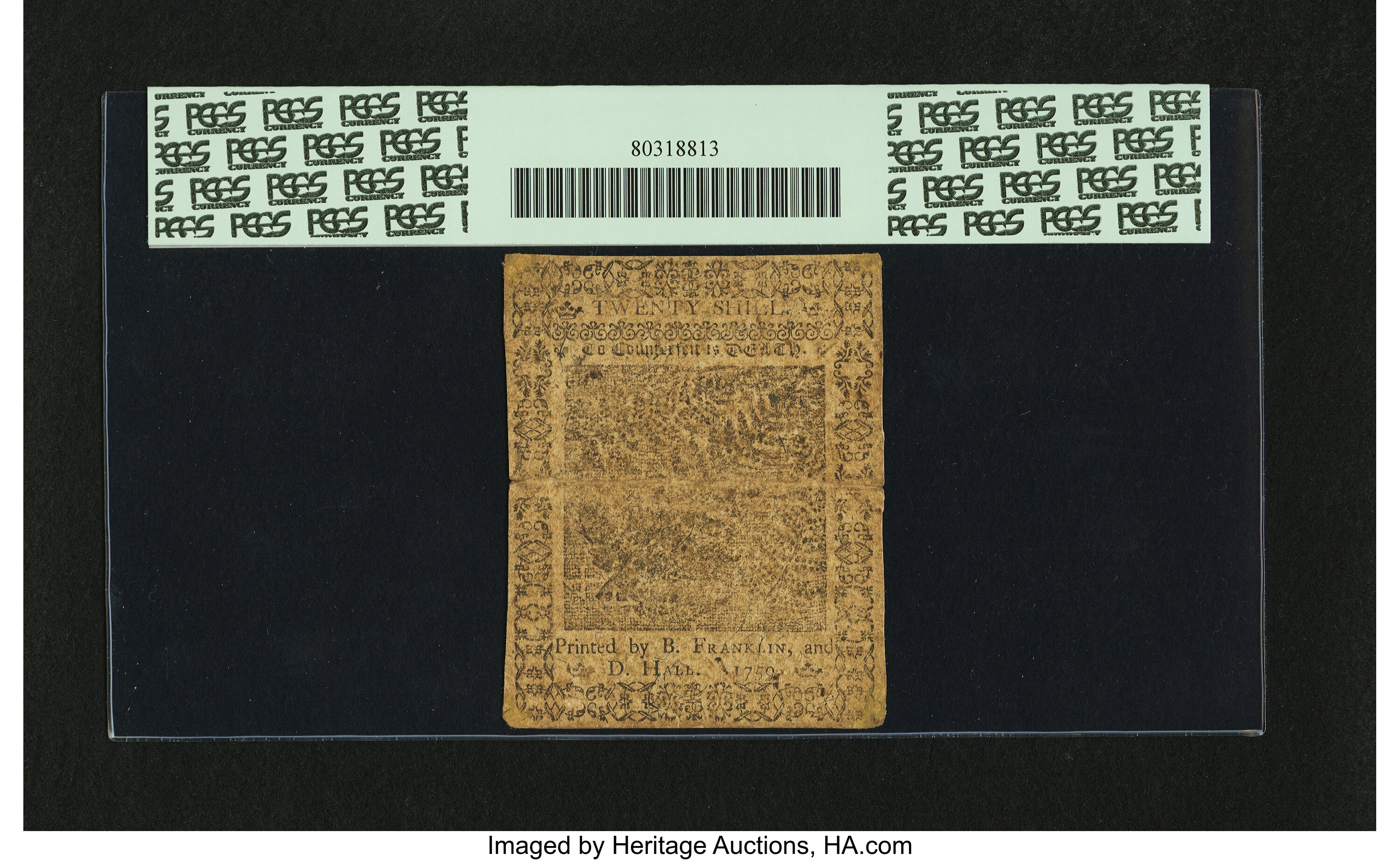 image for: Pennsylvania April 25, 1759 20s PCGS Apparent Very Fine 30....