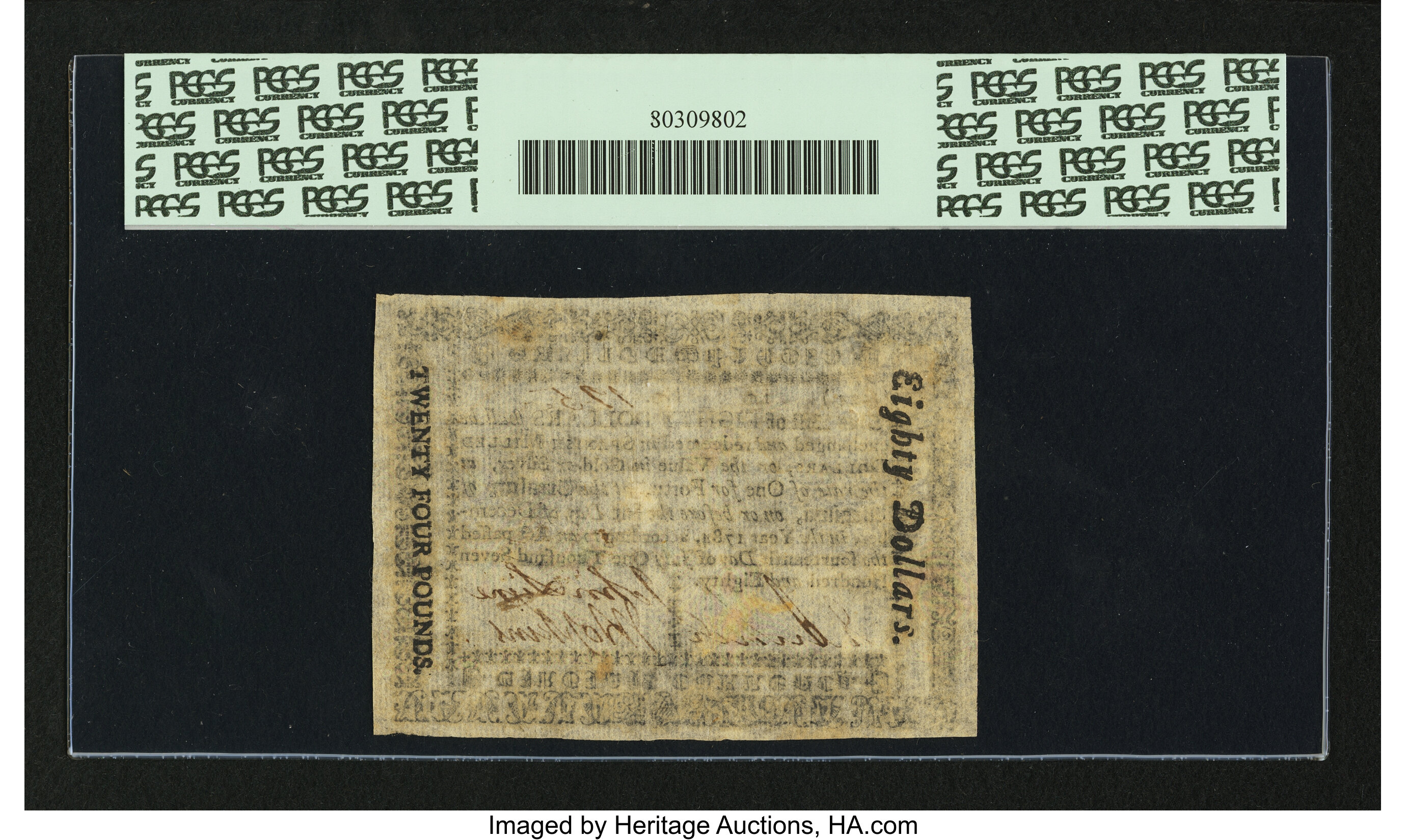 image for: Virginia July 14, 1780 $80 PCGS Very Fine 35....