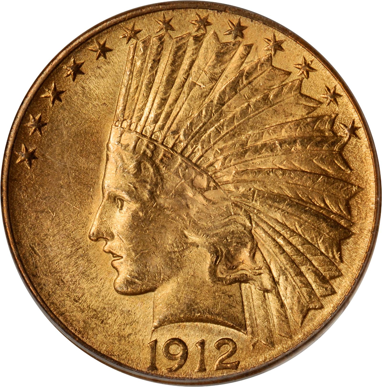 1912 Indian Eagle. MS-60 (PCGS). OGH.