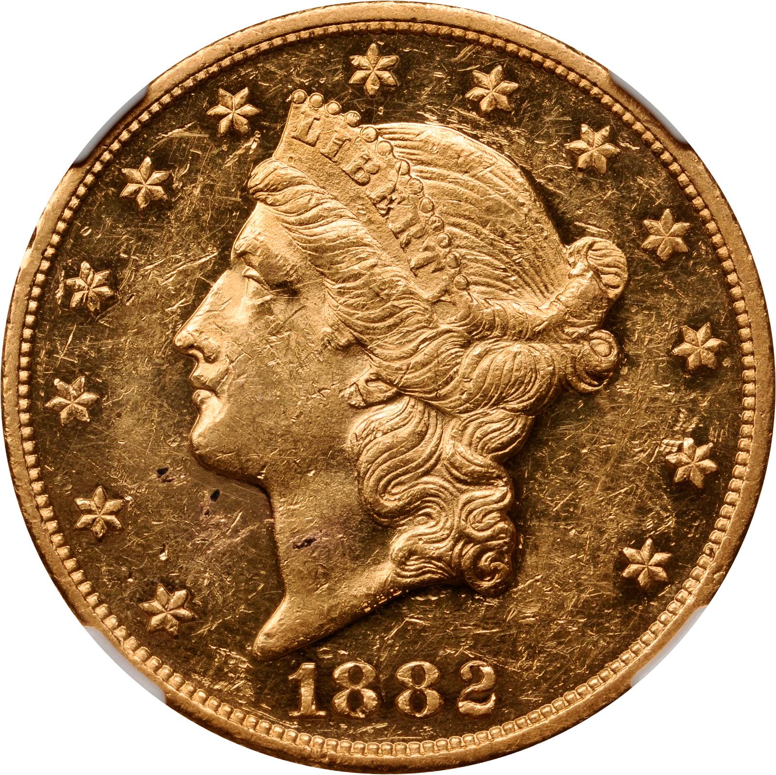 image for: 1882 Liberty Double Eagle. Proof-58 Cameo (NGC).