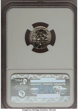 image for: 1994-P 10C Roosevelt Dime--Obverse Clad Layer Split Off After Strike--MS64 NGC....