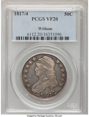 image for: 1817/4 50C VF20 PCGS. O-102a, R.7....