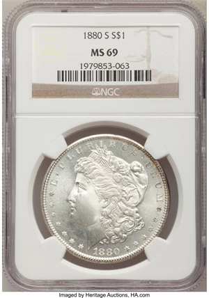 image for: 1880-S $1 MS69 NGC....