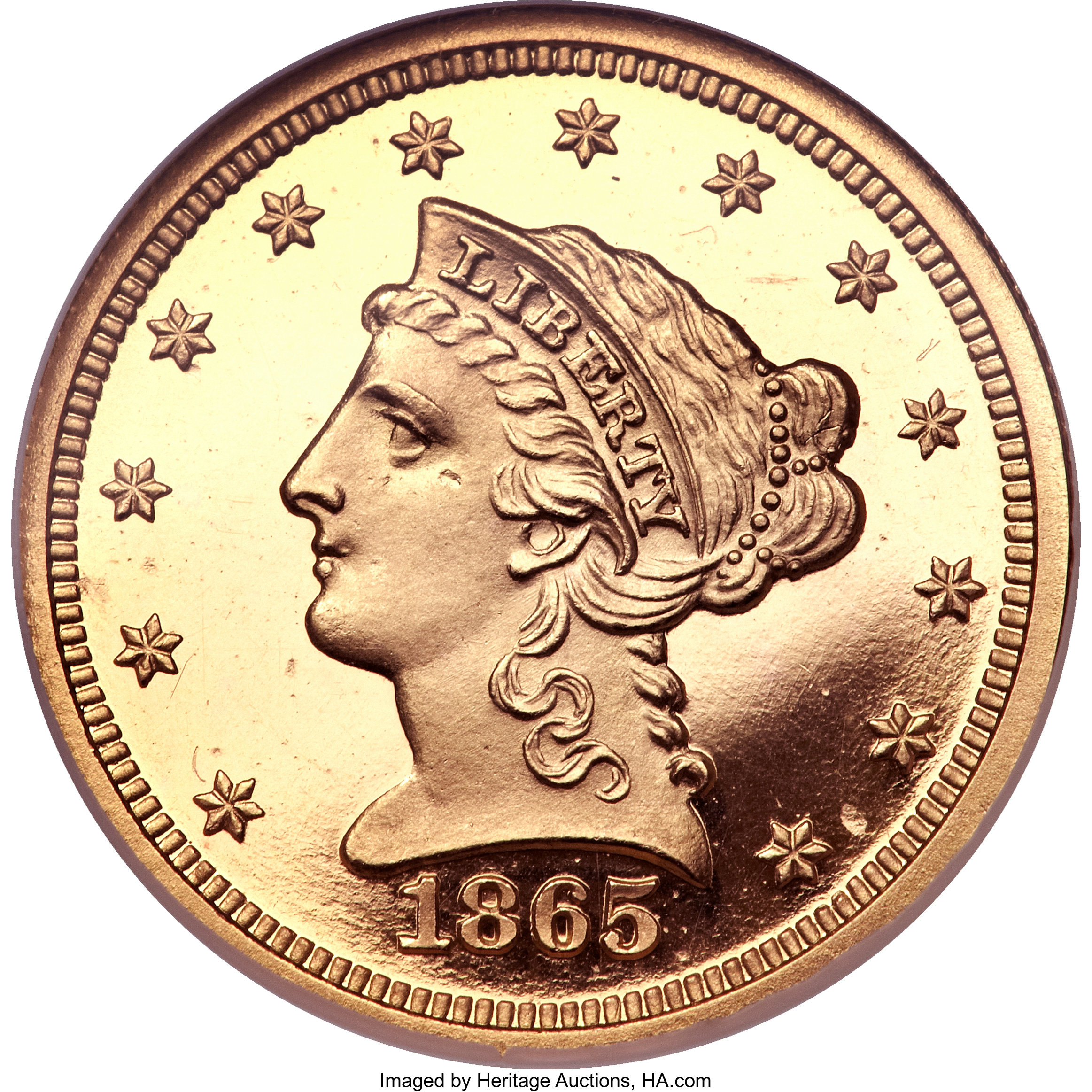 image for: 1865 $2 1/2 PR66  ★  Ultra Cameo NGC....