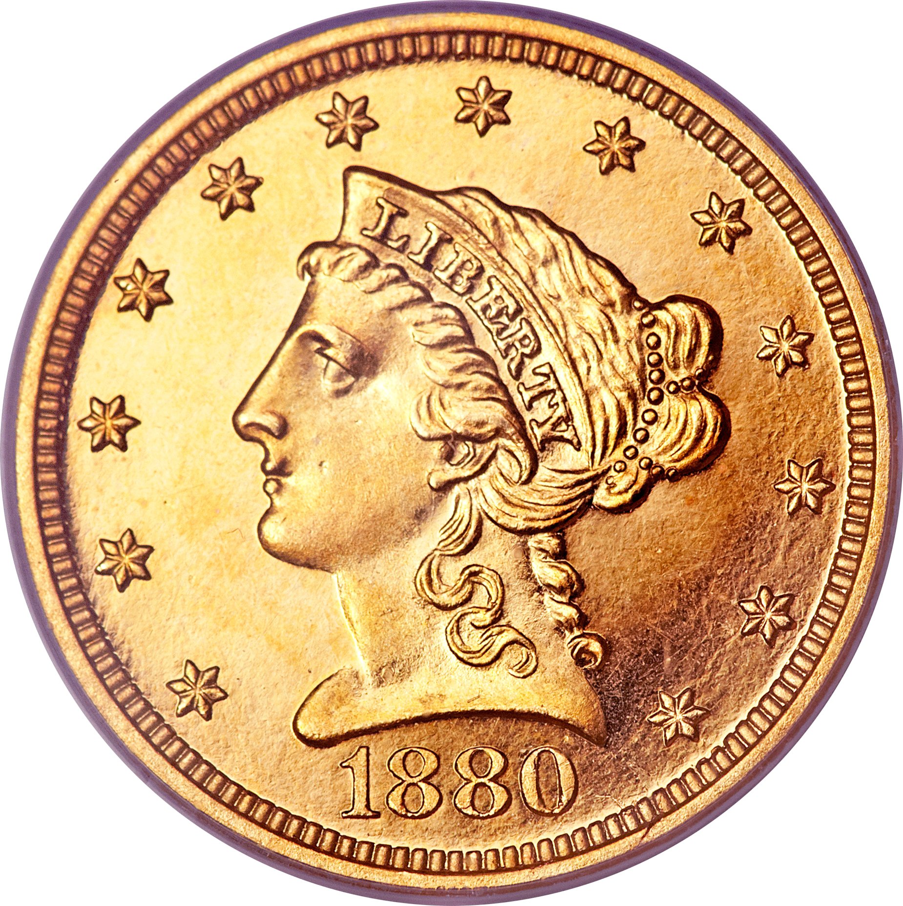image for: 1880 $2 1/2 PR65 Deep Cameo PCGS....