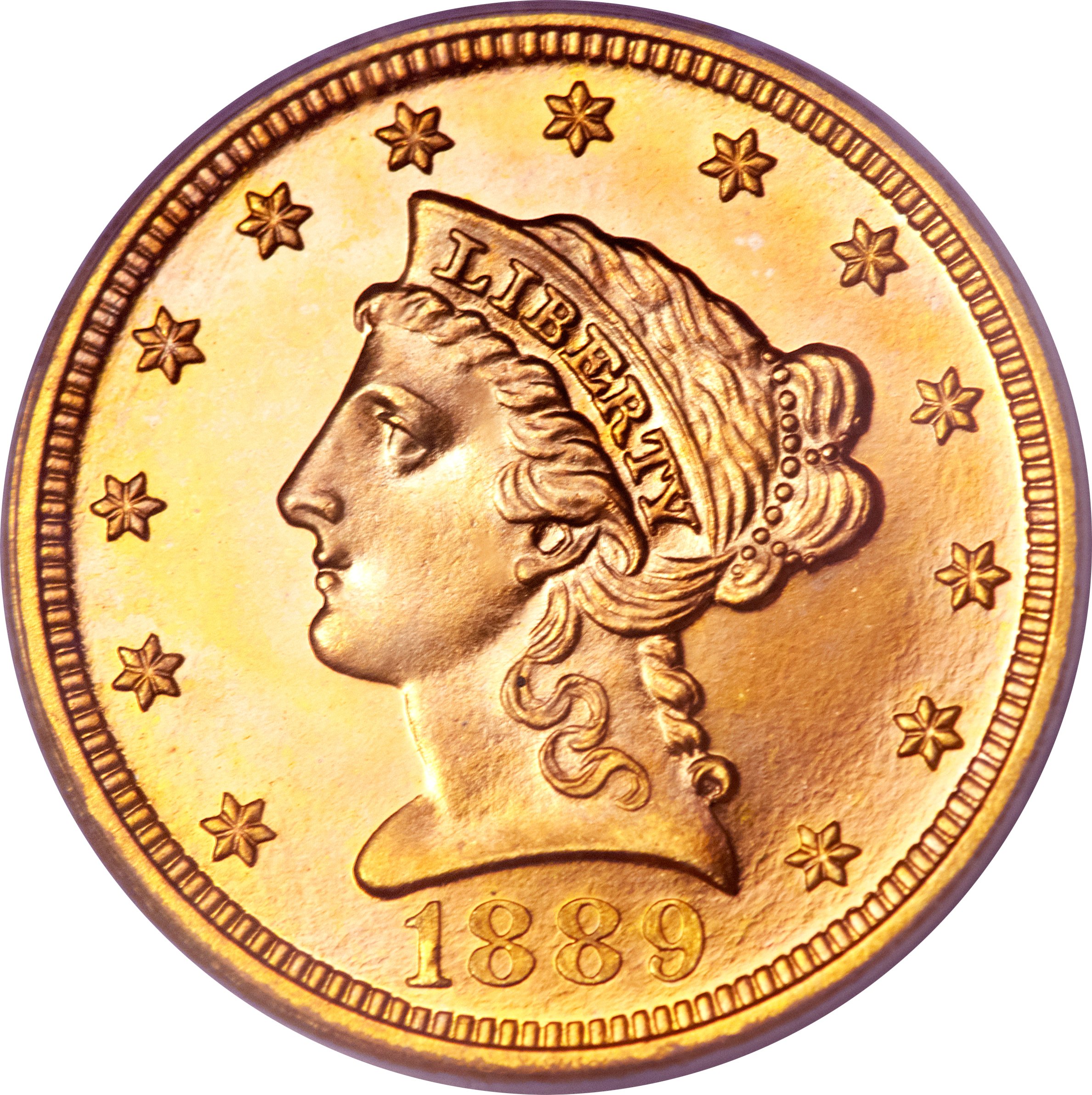 image for: 1889 $2 1/2 PR66 Cameo PCGS....